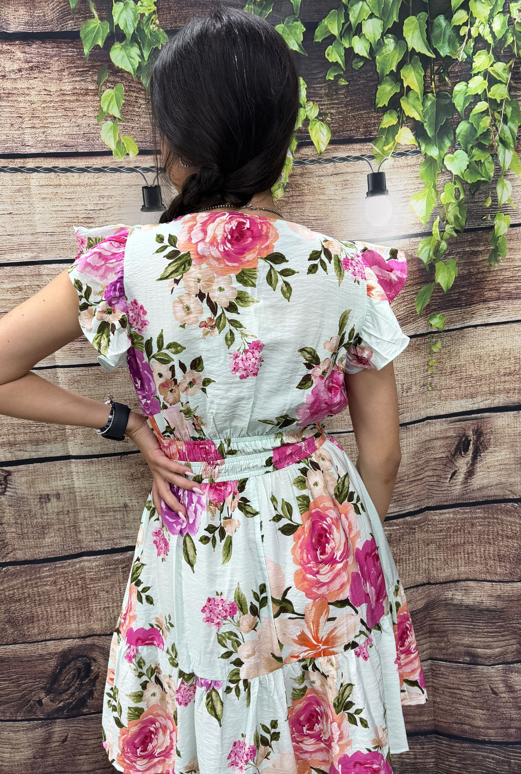 SCALLOPED FLORAL TEA TIME DRESS