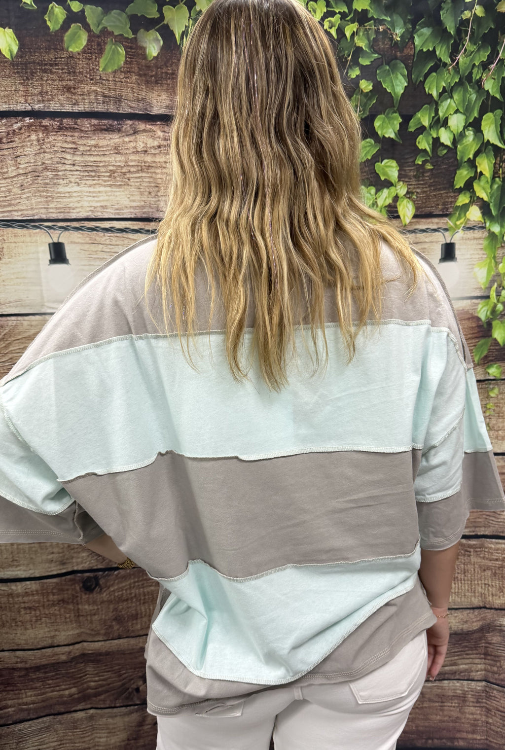GREY POLLY BLOCK TOP