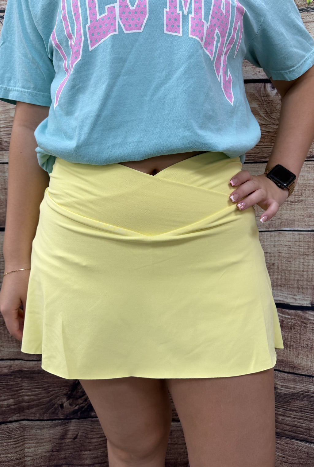 YELLOW RUFFLE SKORT