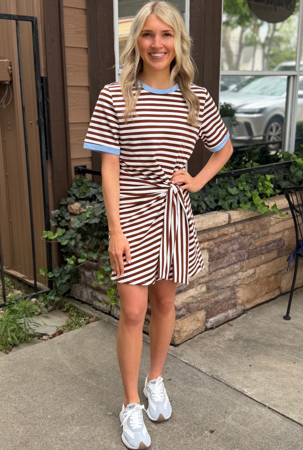 CHOCOLATE TIE DRESS