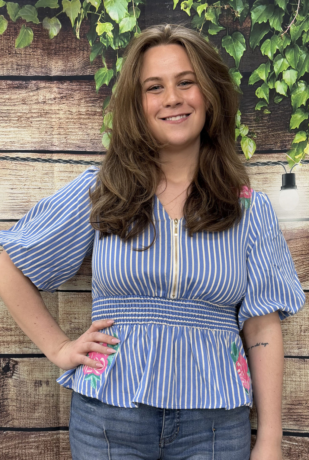 FLORAL PEPLUM TOP