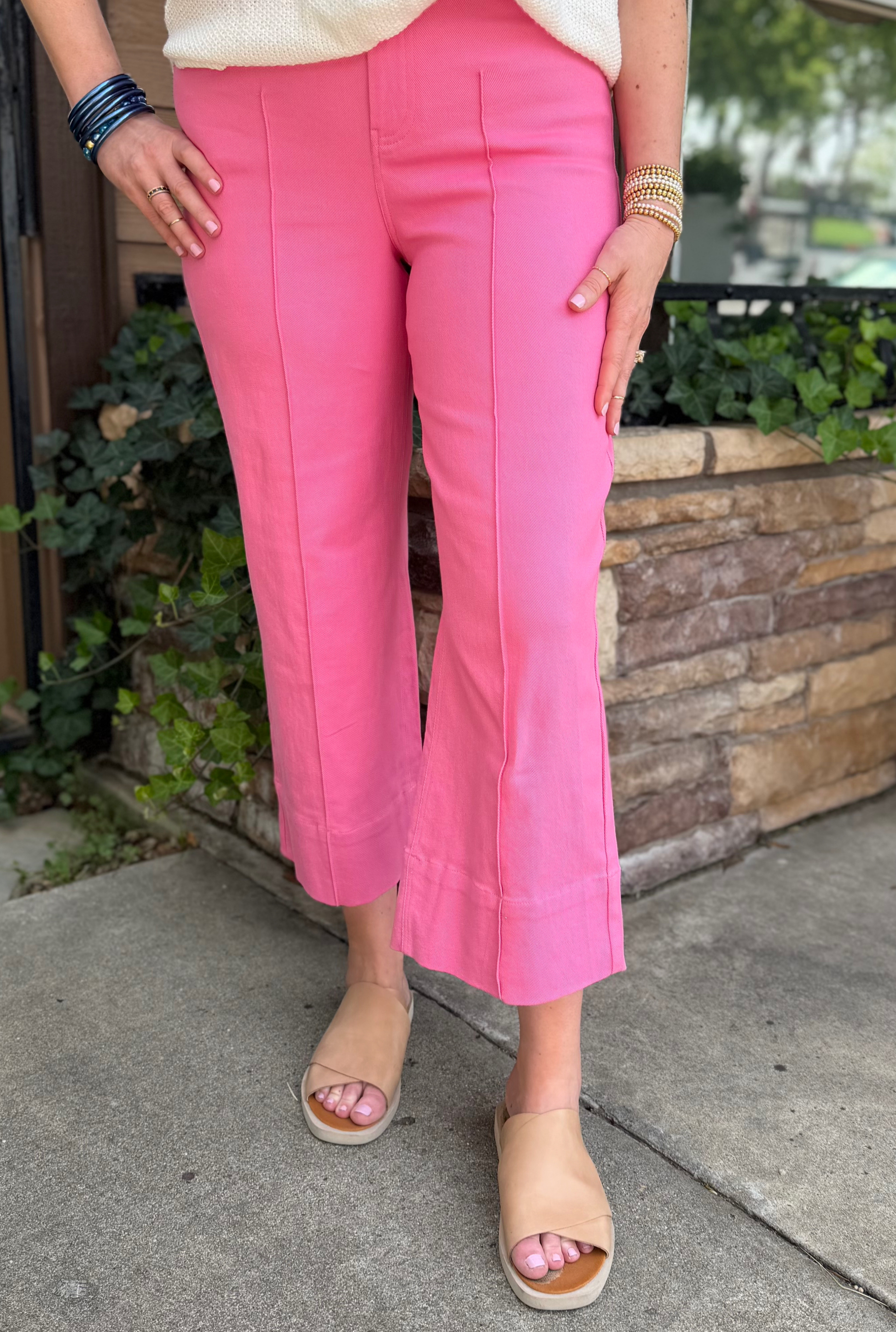 PINK WIDE LEG PANTS