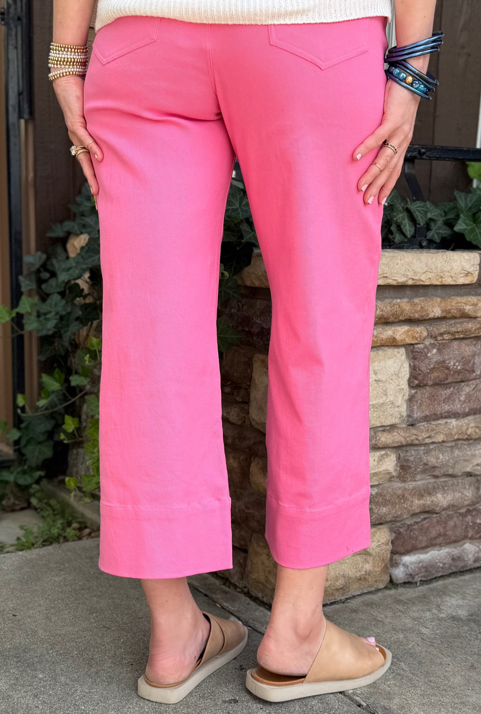 PINK WIDE LEG PANTS