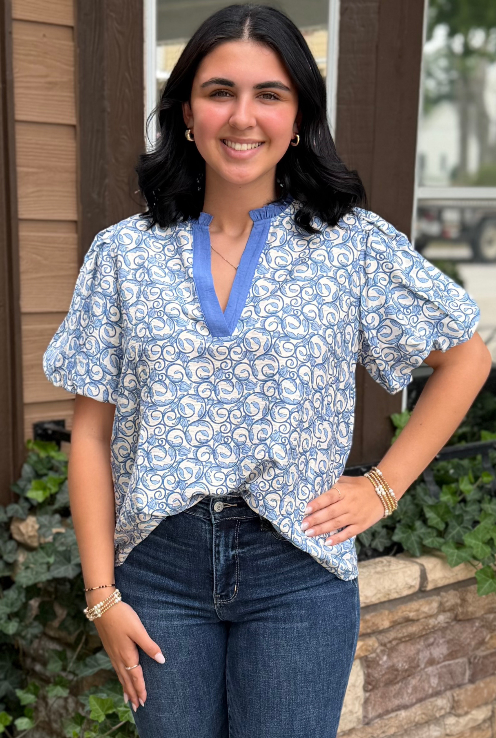 BLUE PETAL TOP