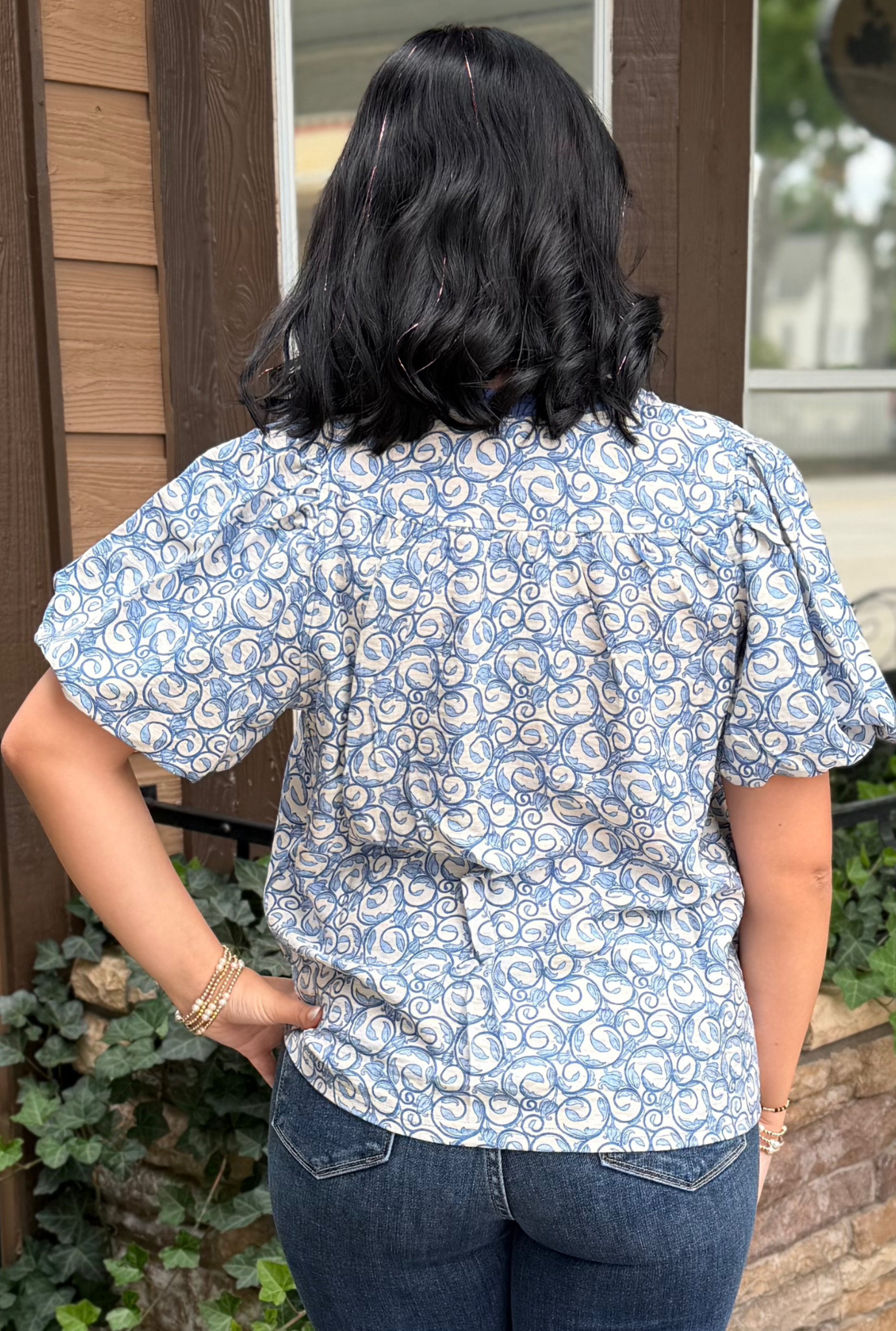 BLUE PETAL TOP