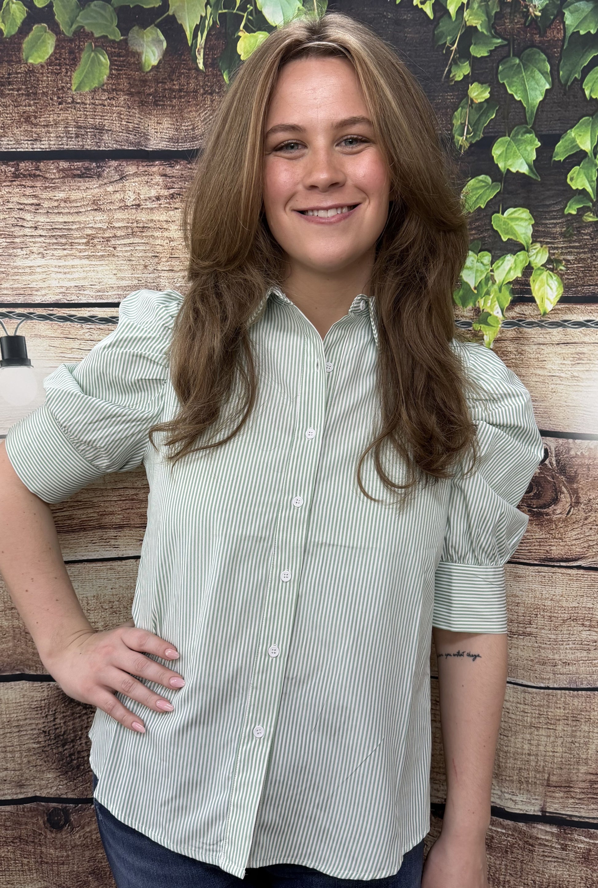 SAGE BUTTON PUFF TOP
