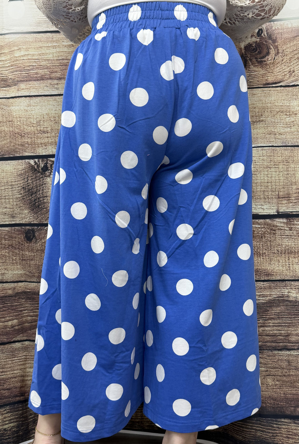NAVY POLKA DOT PANTS