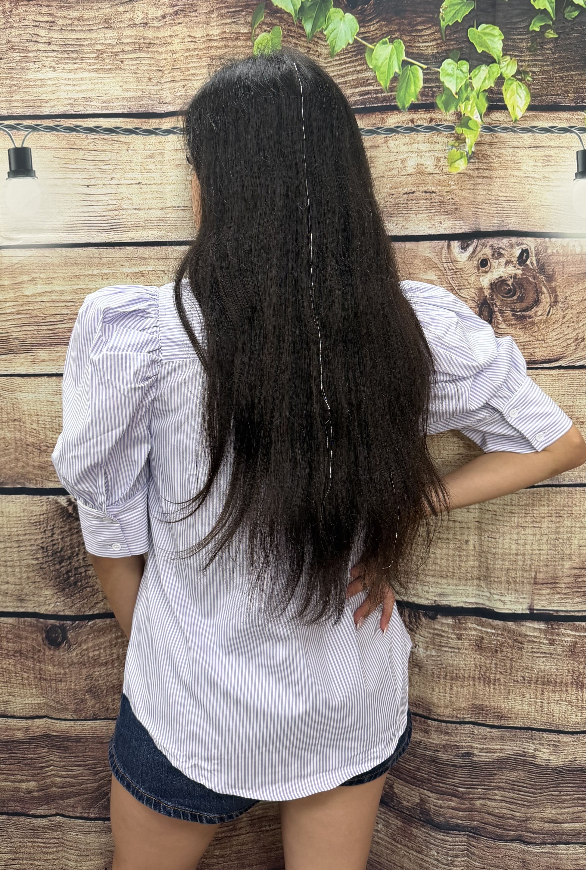 LAVENDER BUTTON PUFF TOP