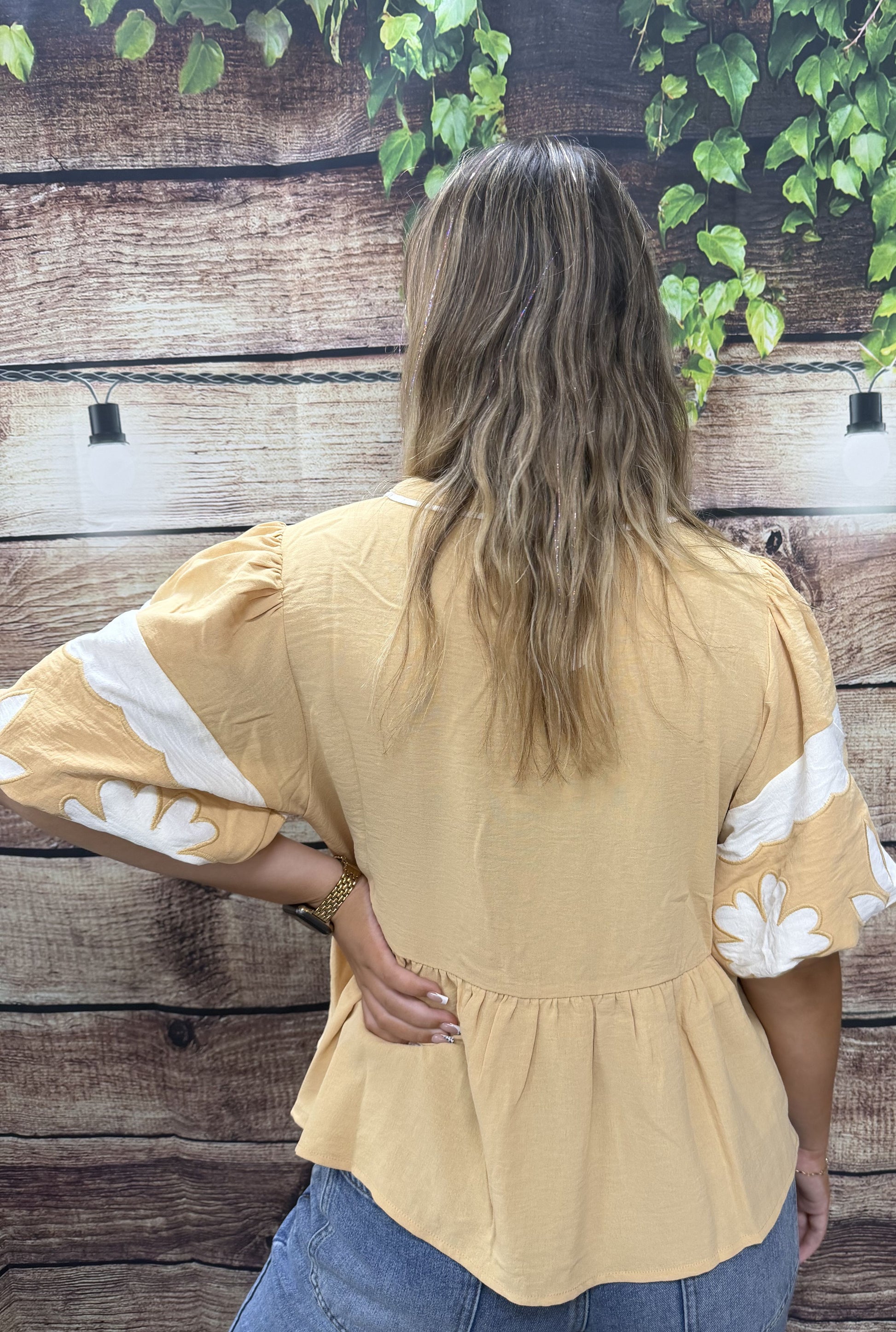 YELLOW PEPLUM BLOUSE