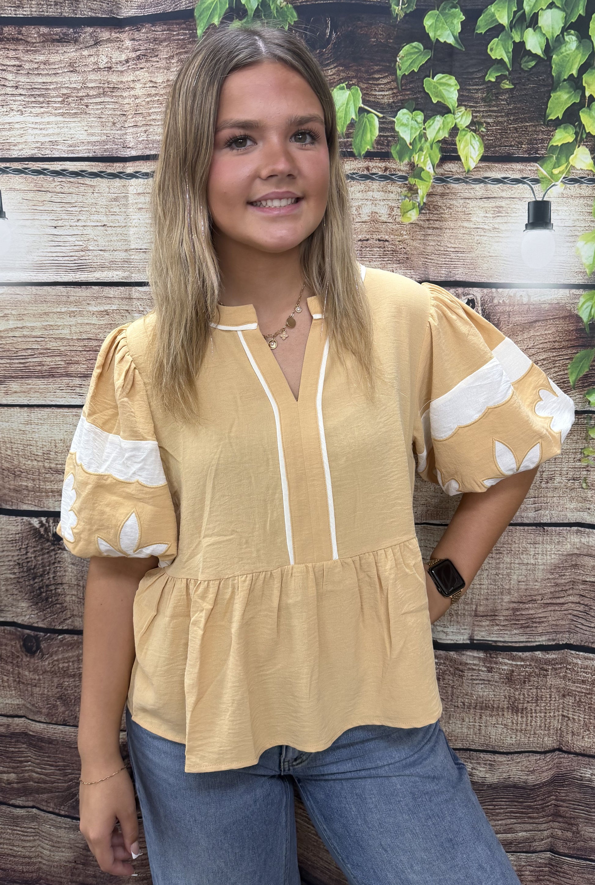 YELLOW PEPLUM BLOUSE