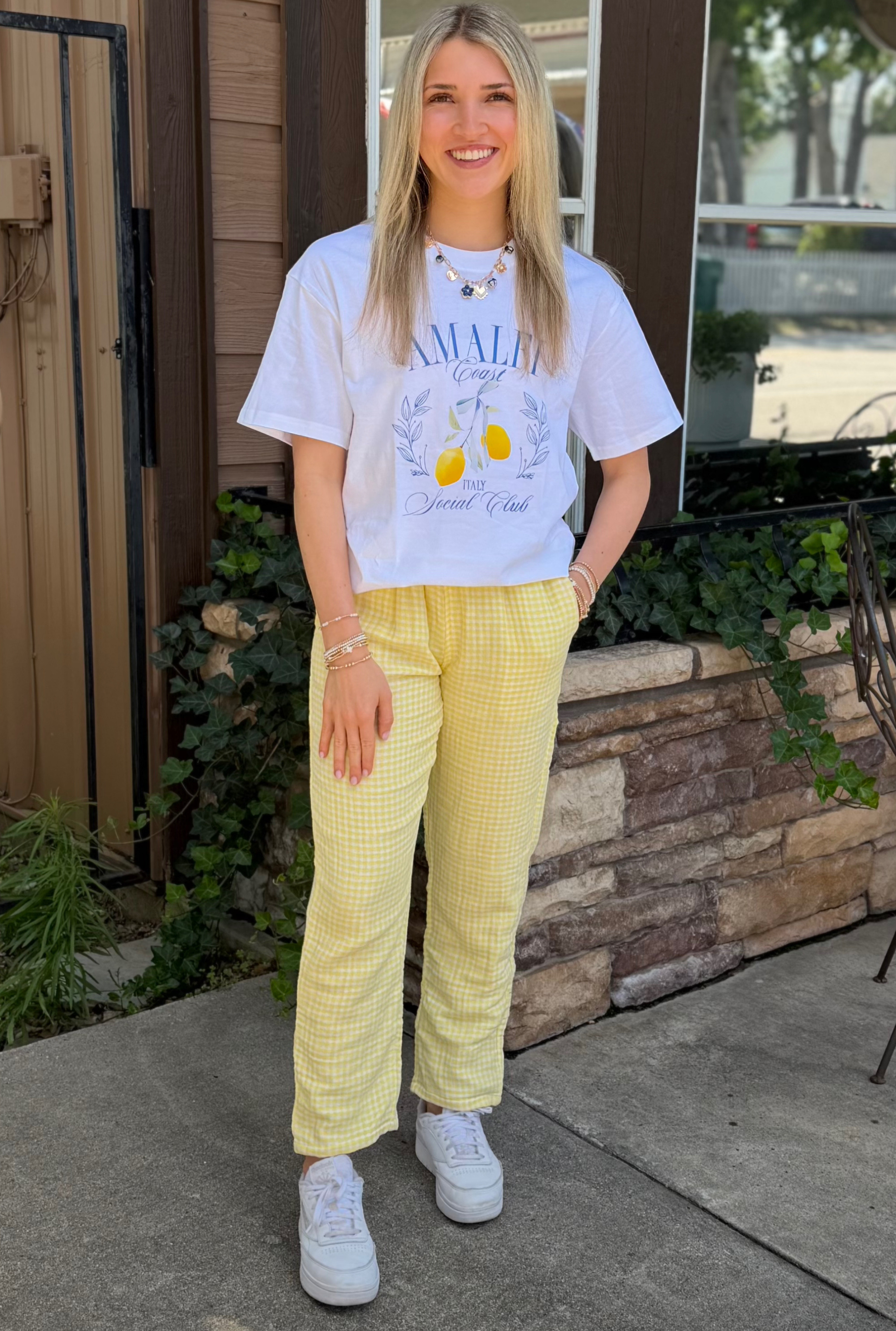 YELLOW GINGHAM LOUNGE PANTS