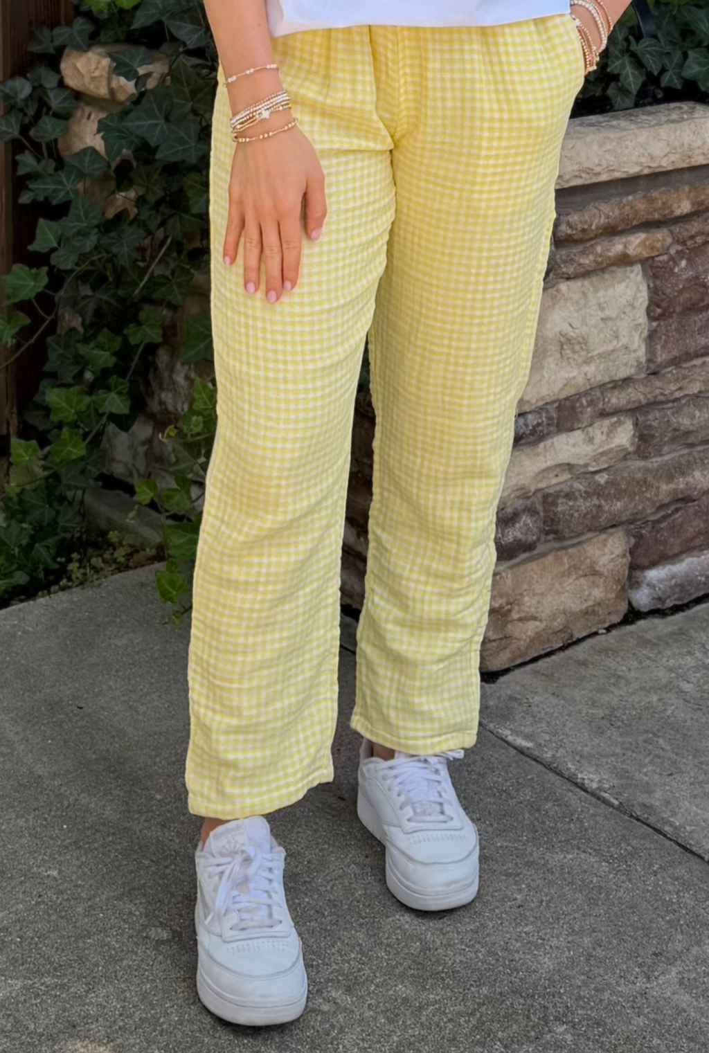 YELLOW GINGHAM LOUNGE PANTS
