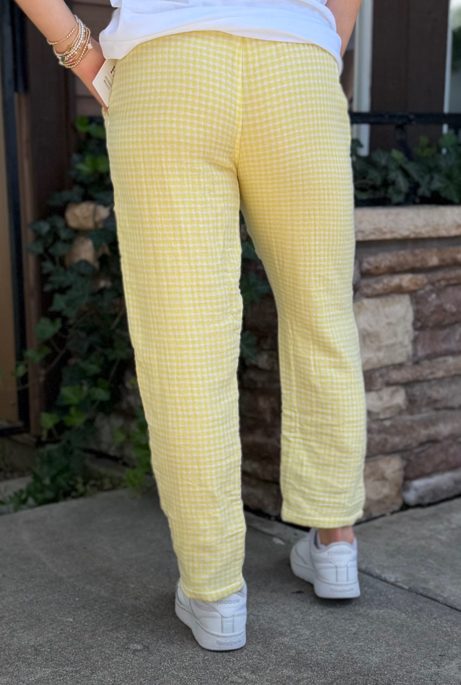 YELLOW GINGHAM LOUNGE PANTS