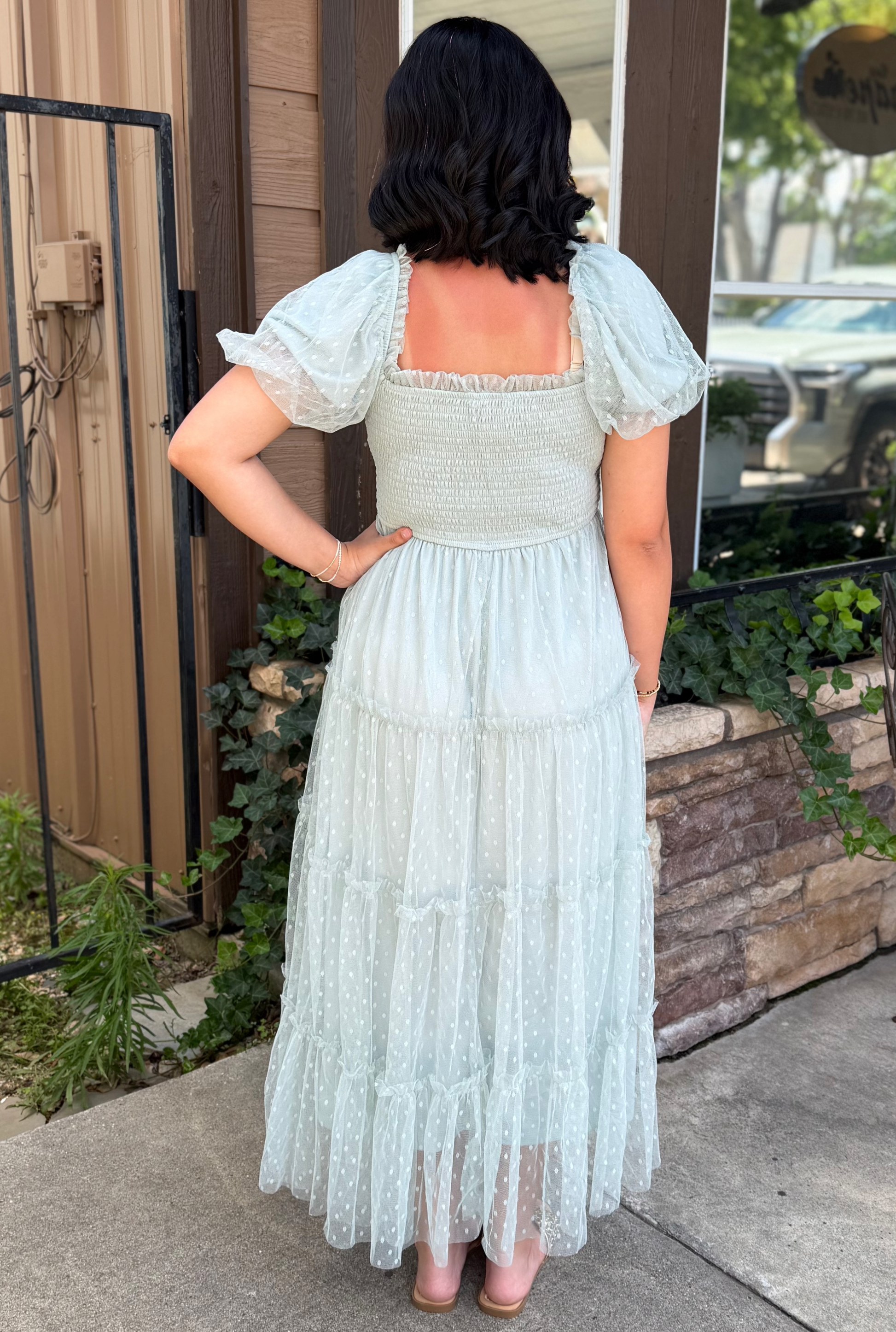 SAGE TULLE DRESS