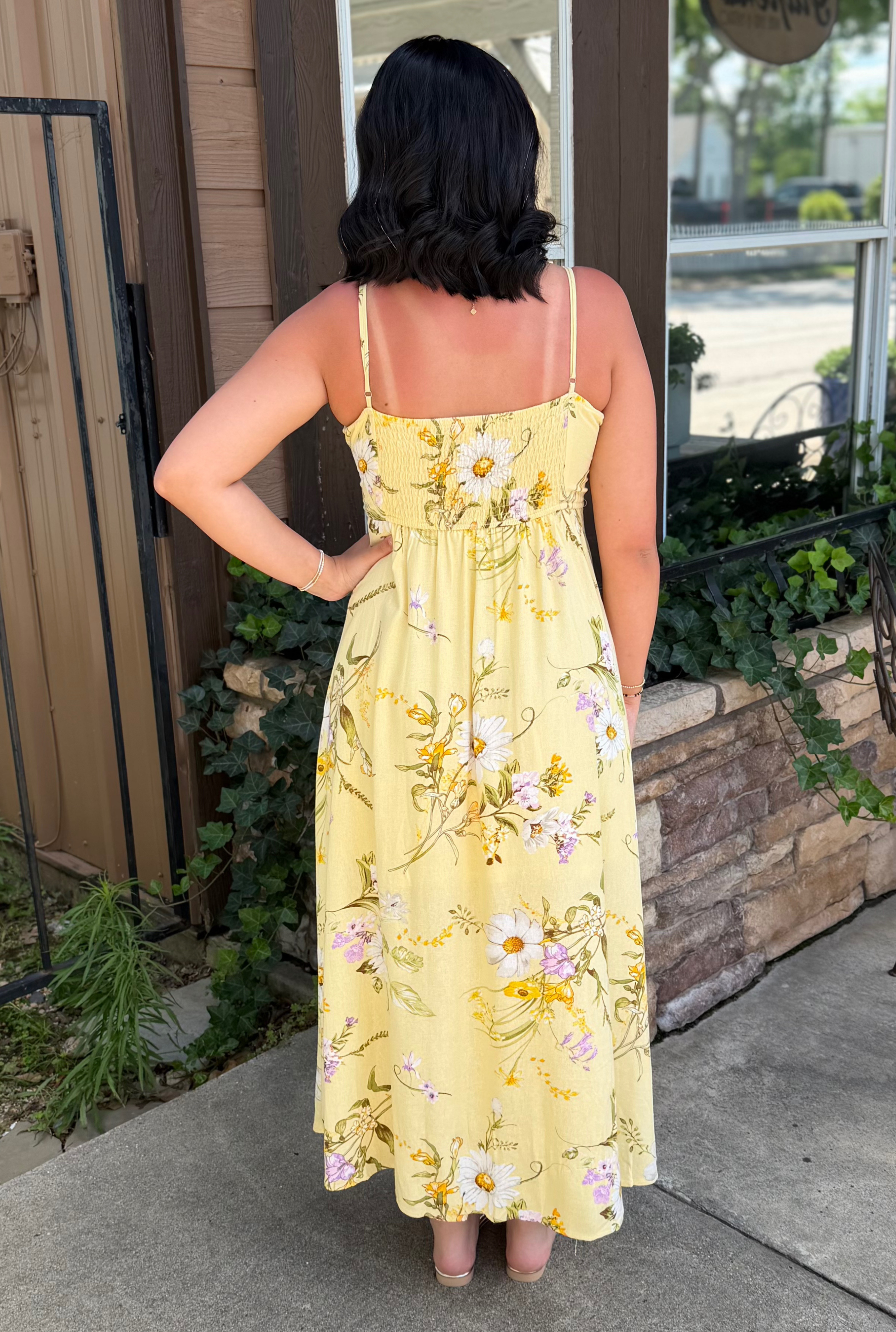 YELLOW FLORAL MAXI DRESS