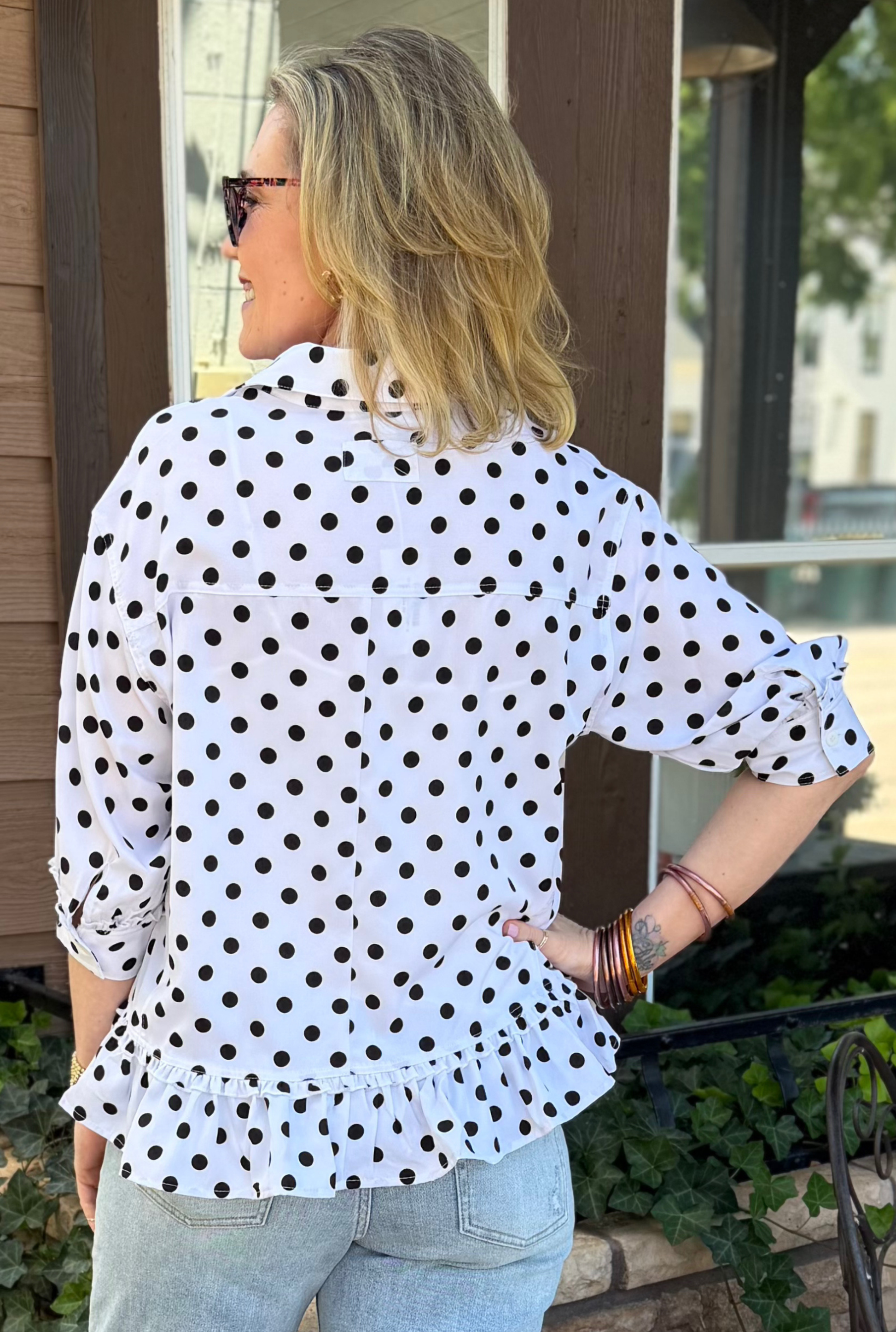WHITE POLKA DOT TOP