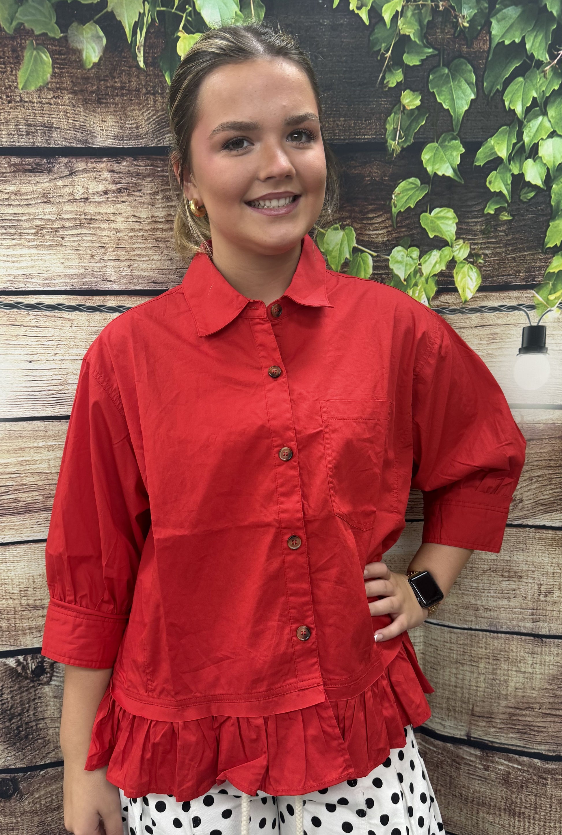 RED BRITNEY TOP