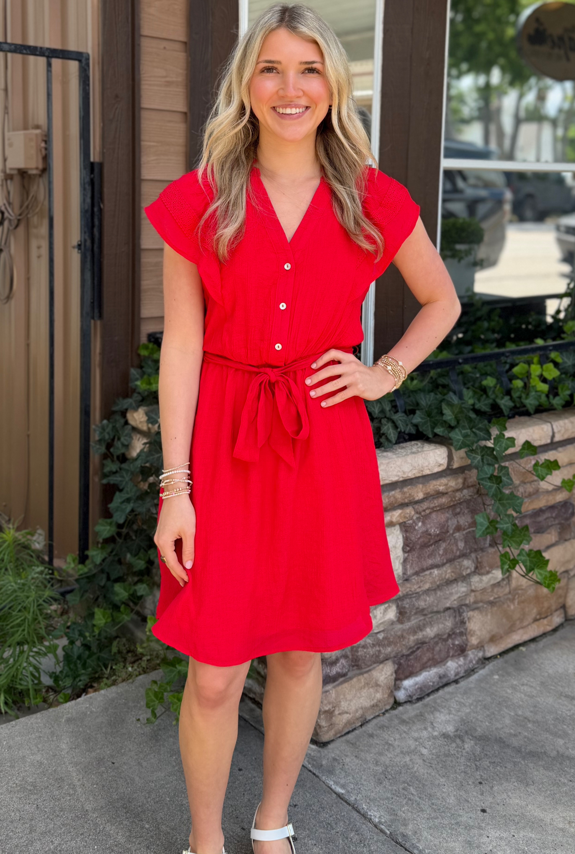 RED RUFFLE DRESS