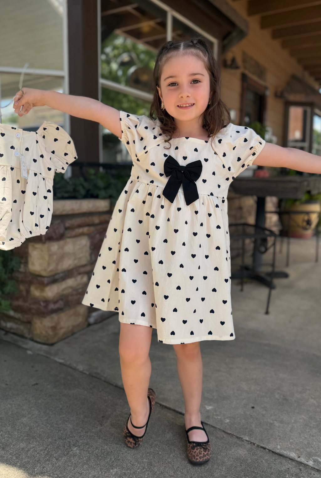 HEART PRINT GIRLS DRESS
