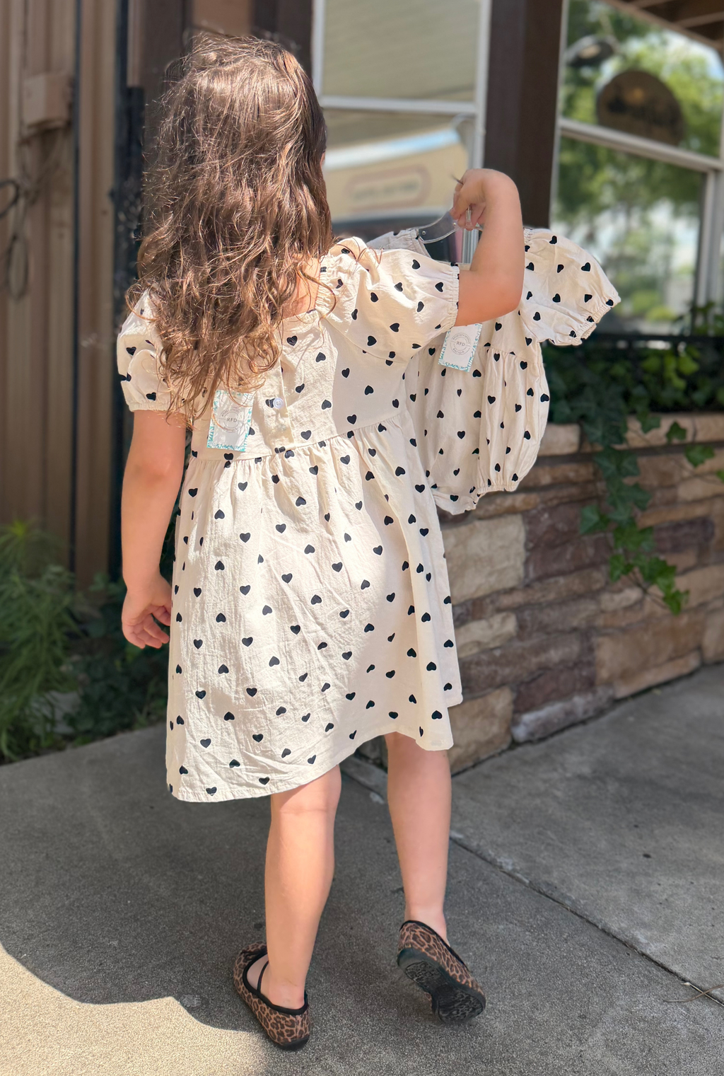 HEART PRINT GIRLS DRESS