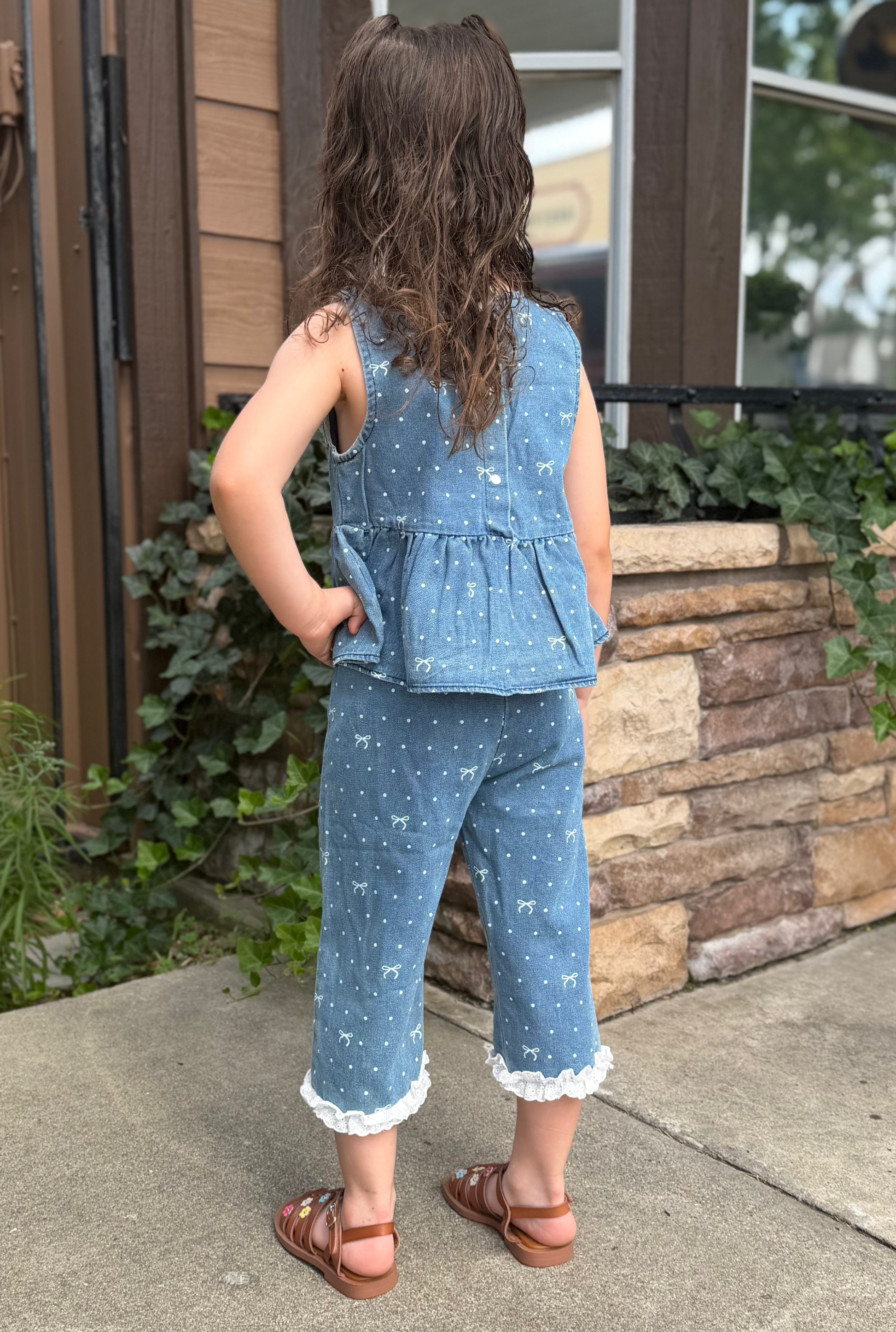DENIM BOW GIRL SET