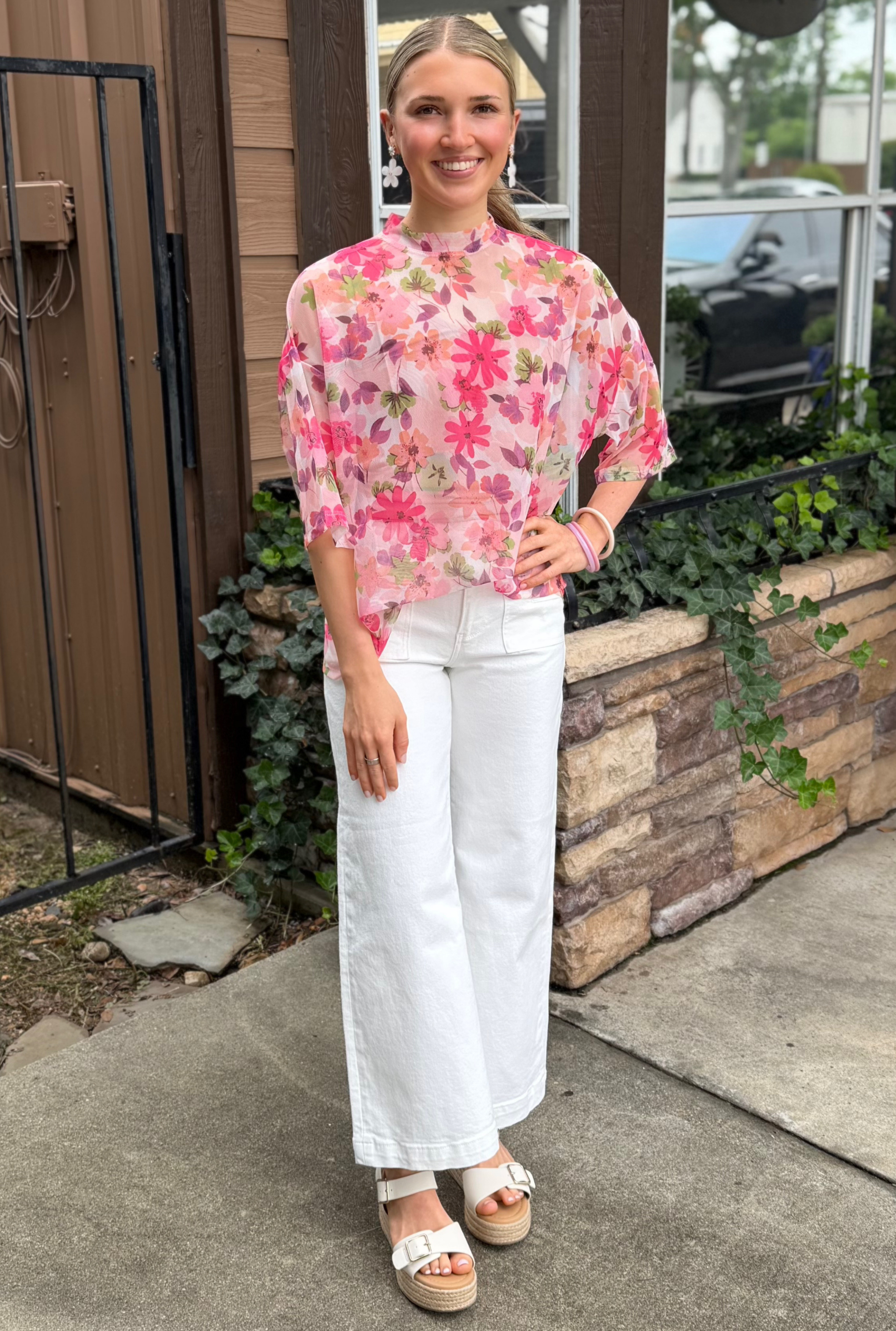 FLORAL MESH SPRING TOP