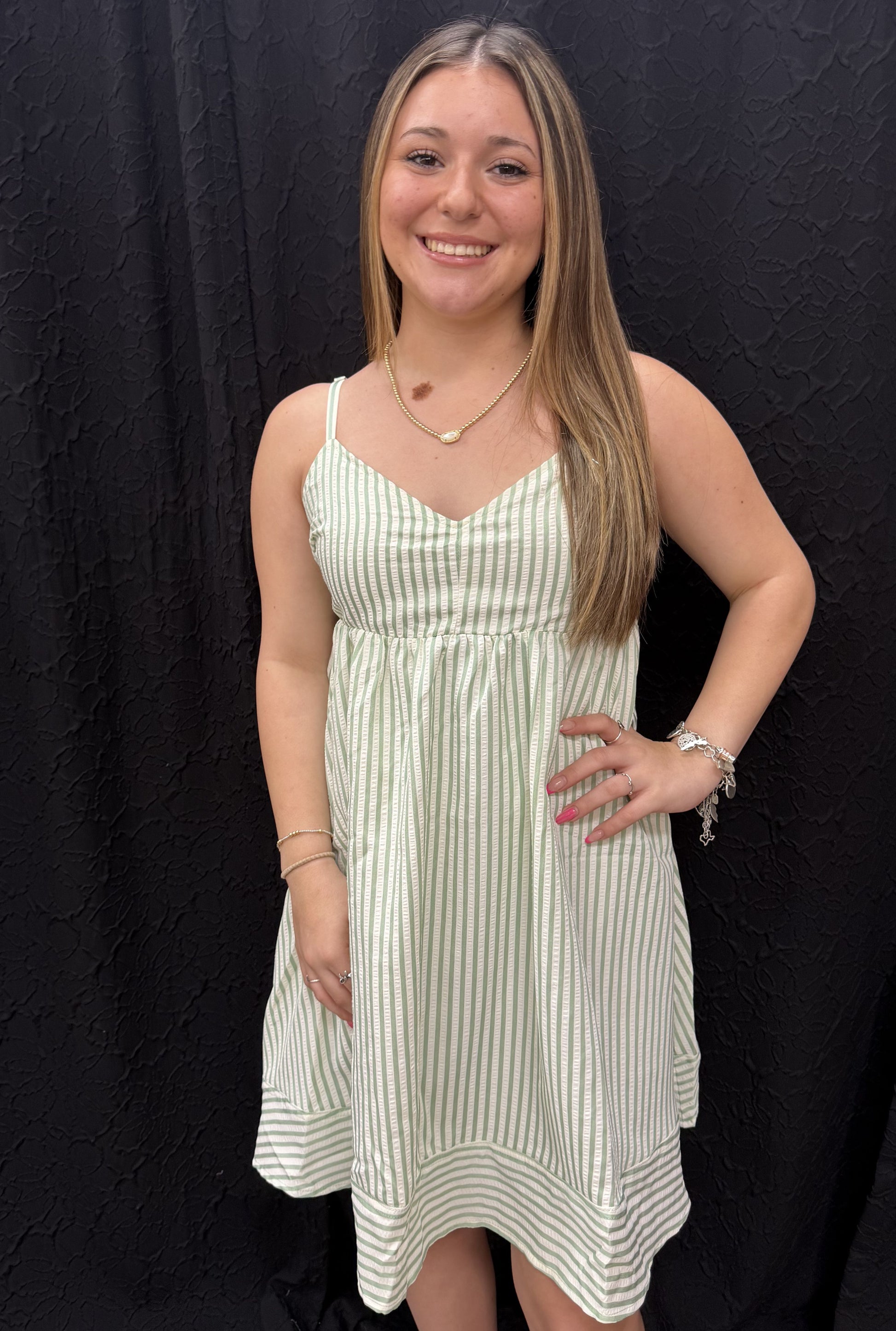 SAGE BABYDOLL BOW DRESS