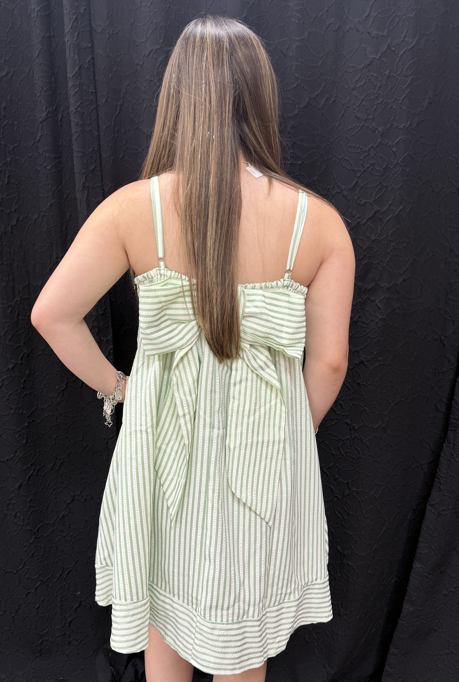 SAGE BABYDOLL BOW DRESS
