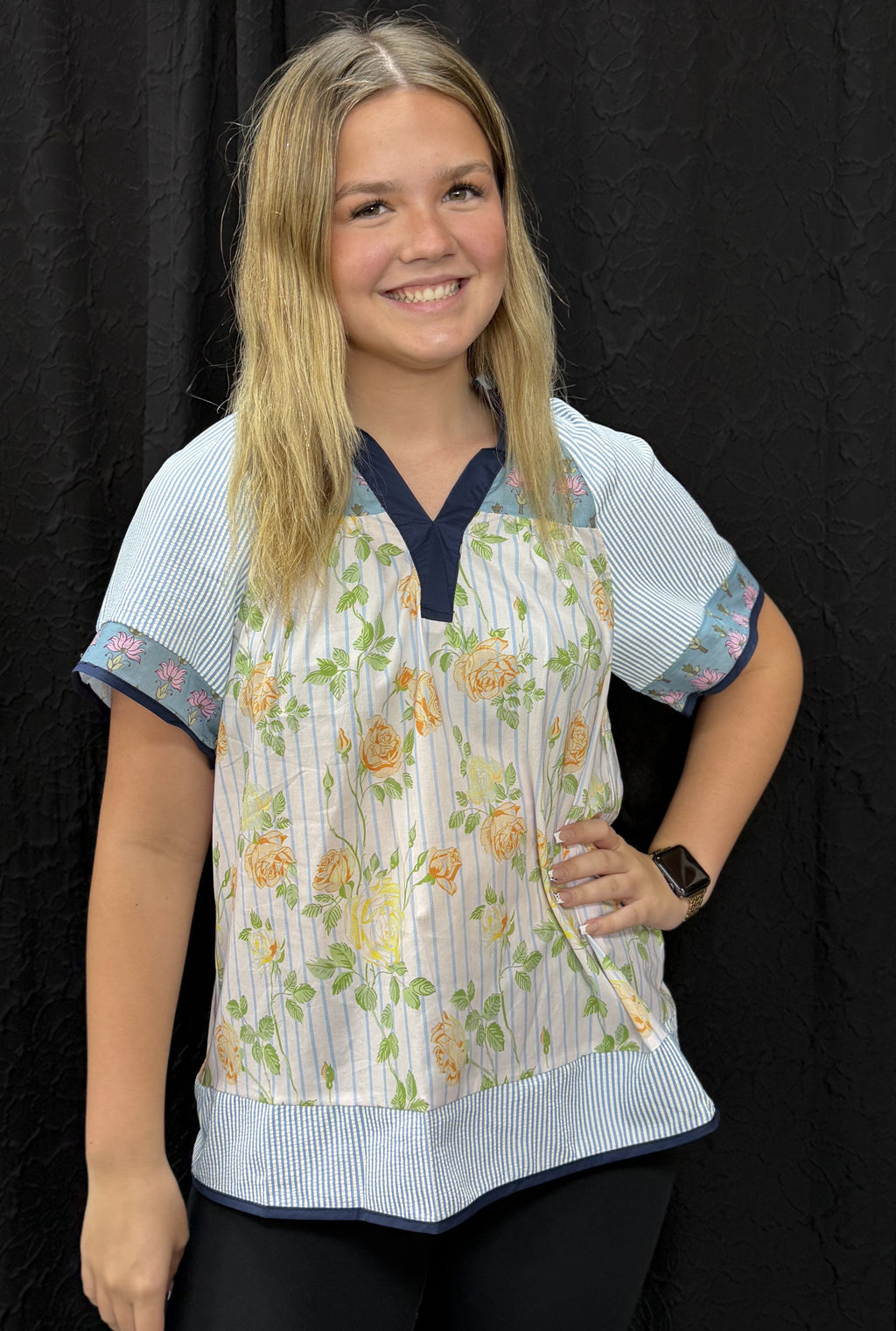 BLUE PEONY TOP