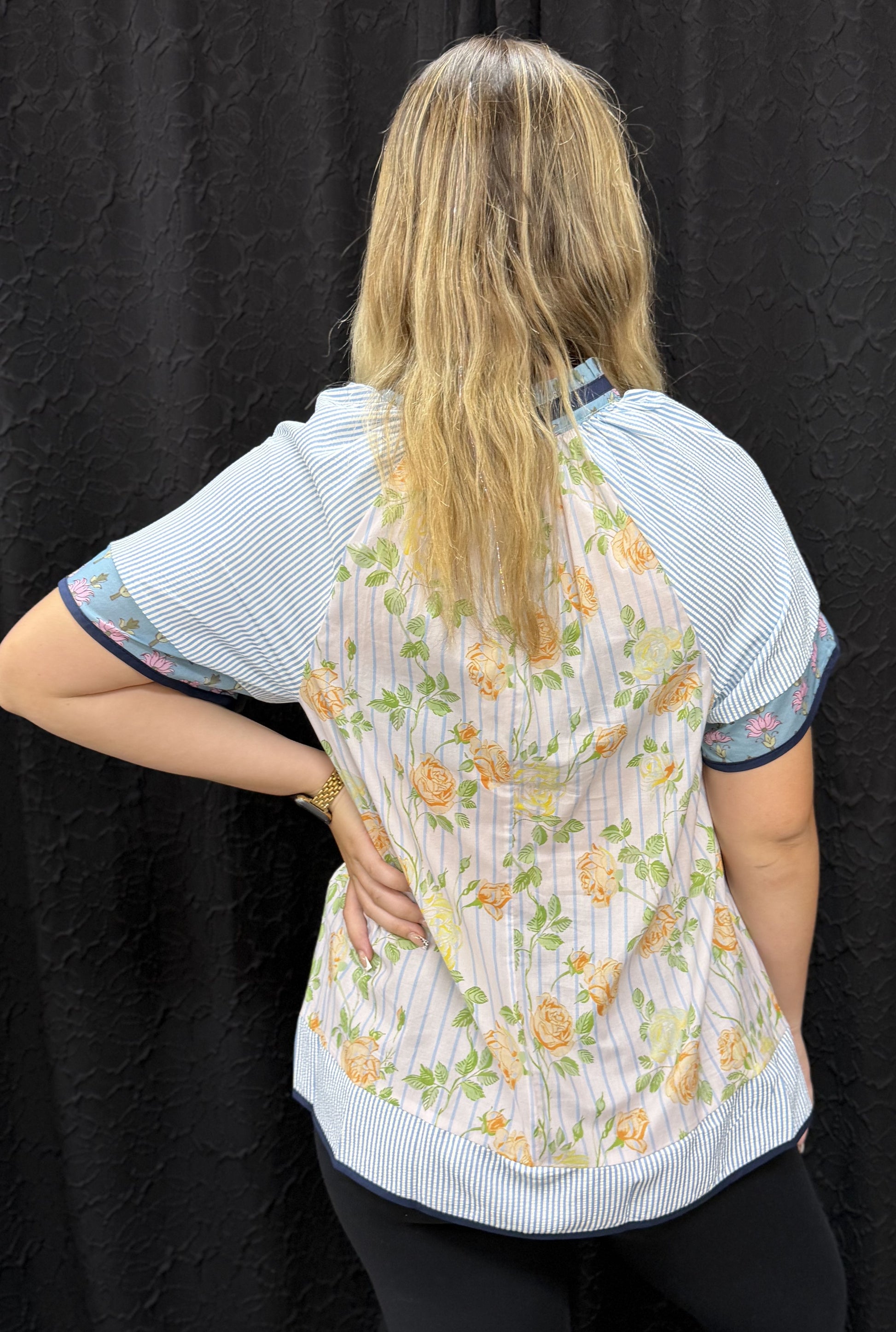 BLUE PEONY TOP
