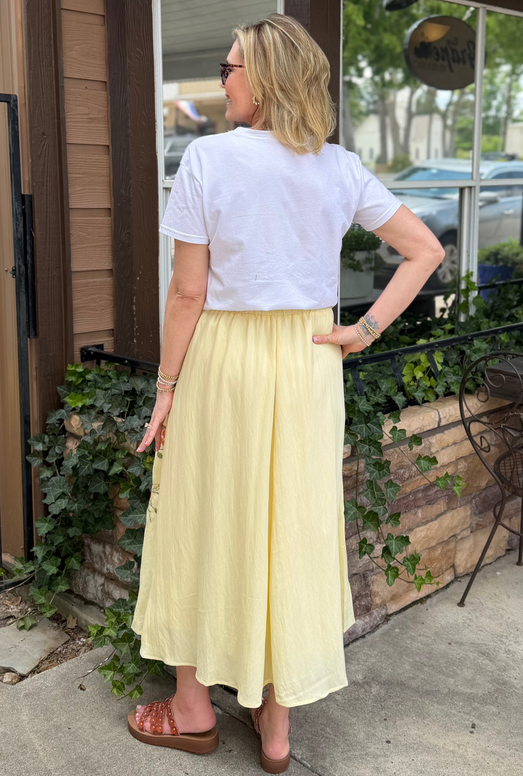 YELLOW FLORAL MAXI SKIRT