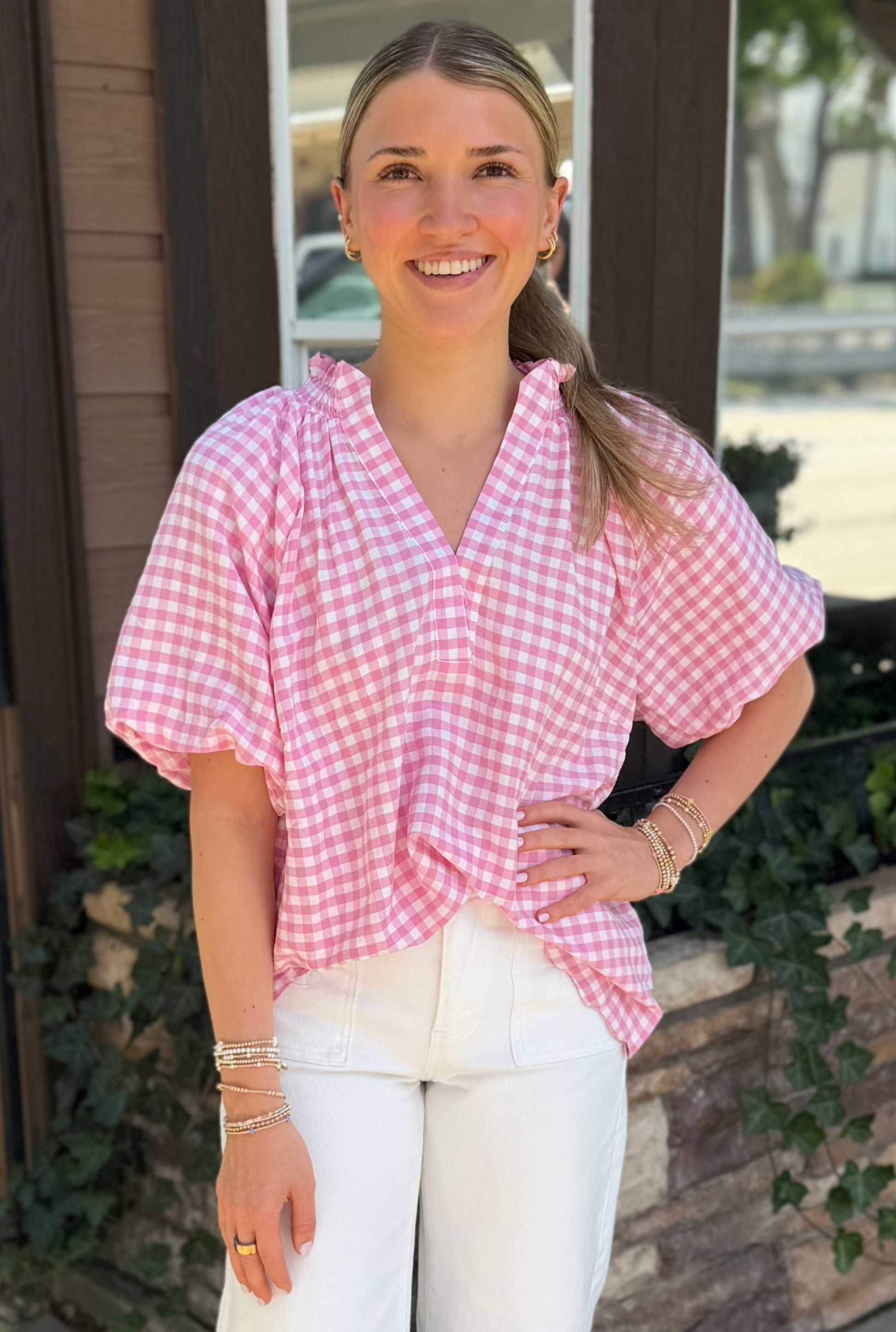 PEONY GINGHAM TOP