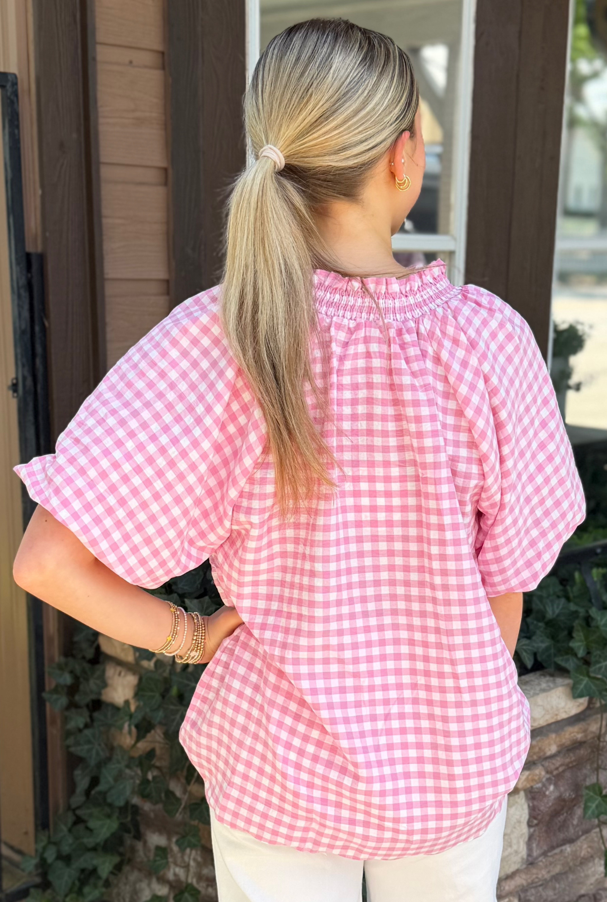 PEONY GINGHAM TOP