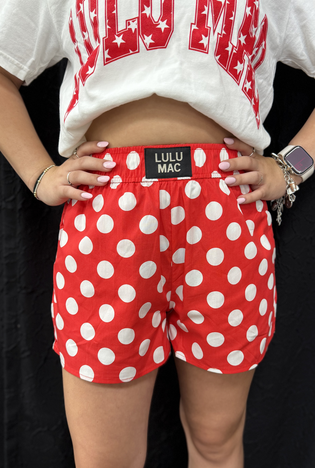 POLKA RED LULU SHORTS