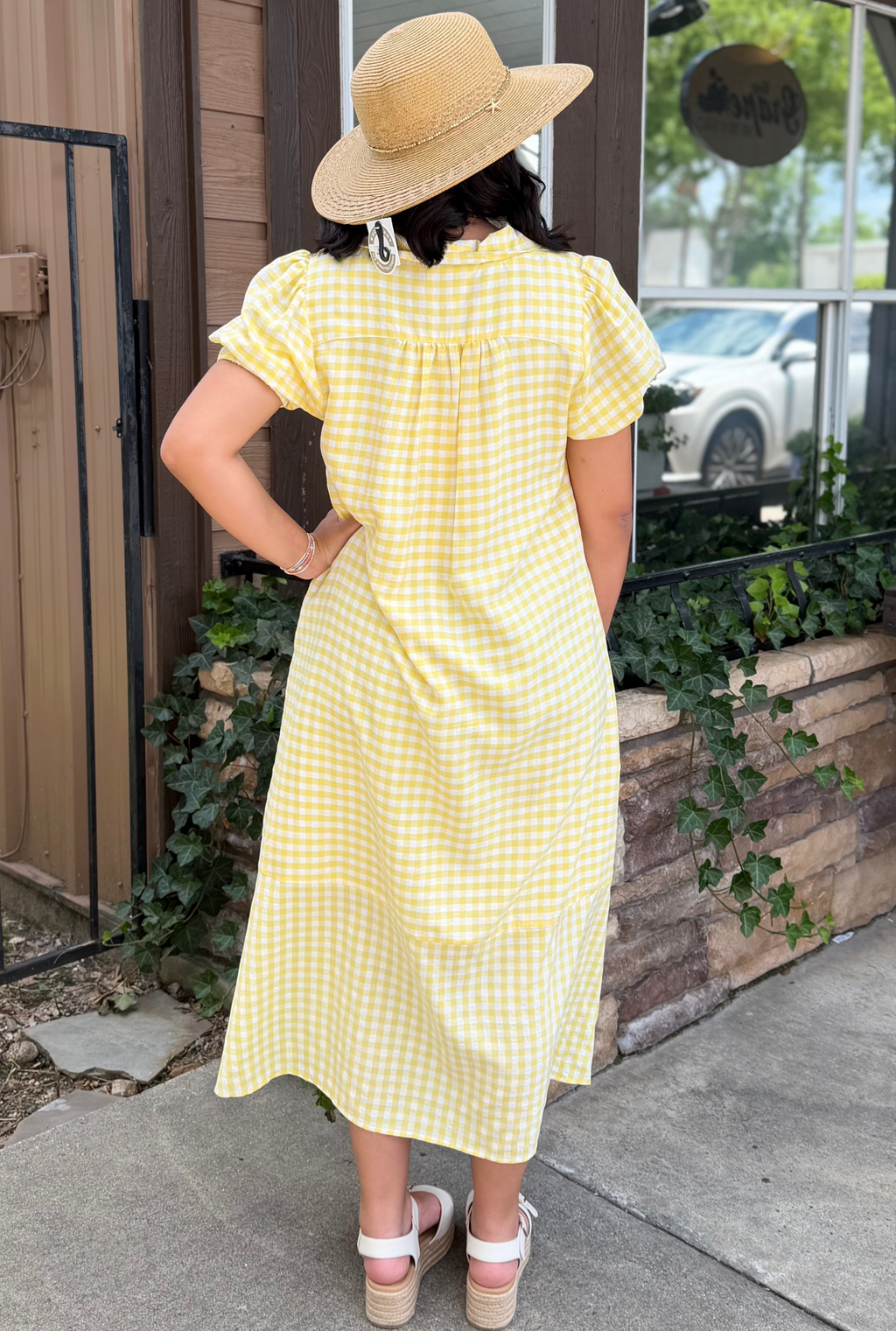 LEMON GINGHAM DRESS