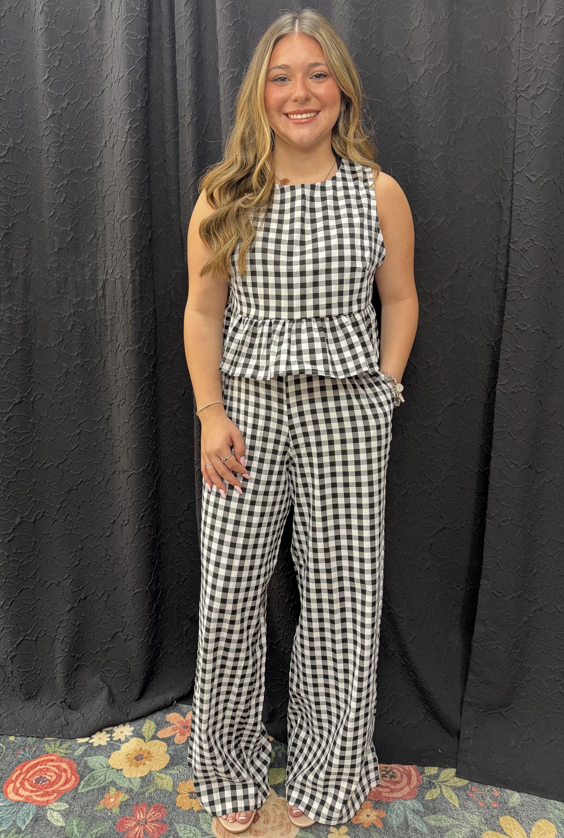 BLACK GINGHAM SET