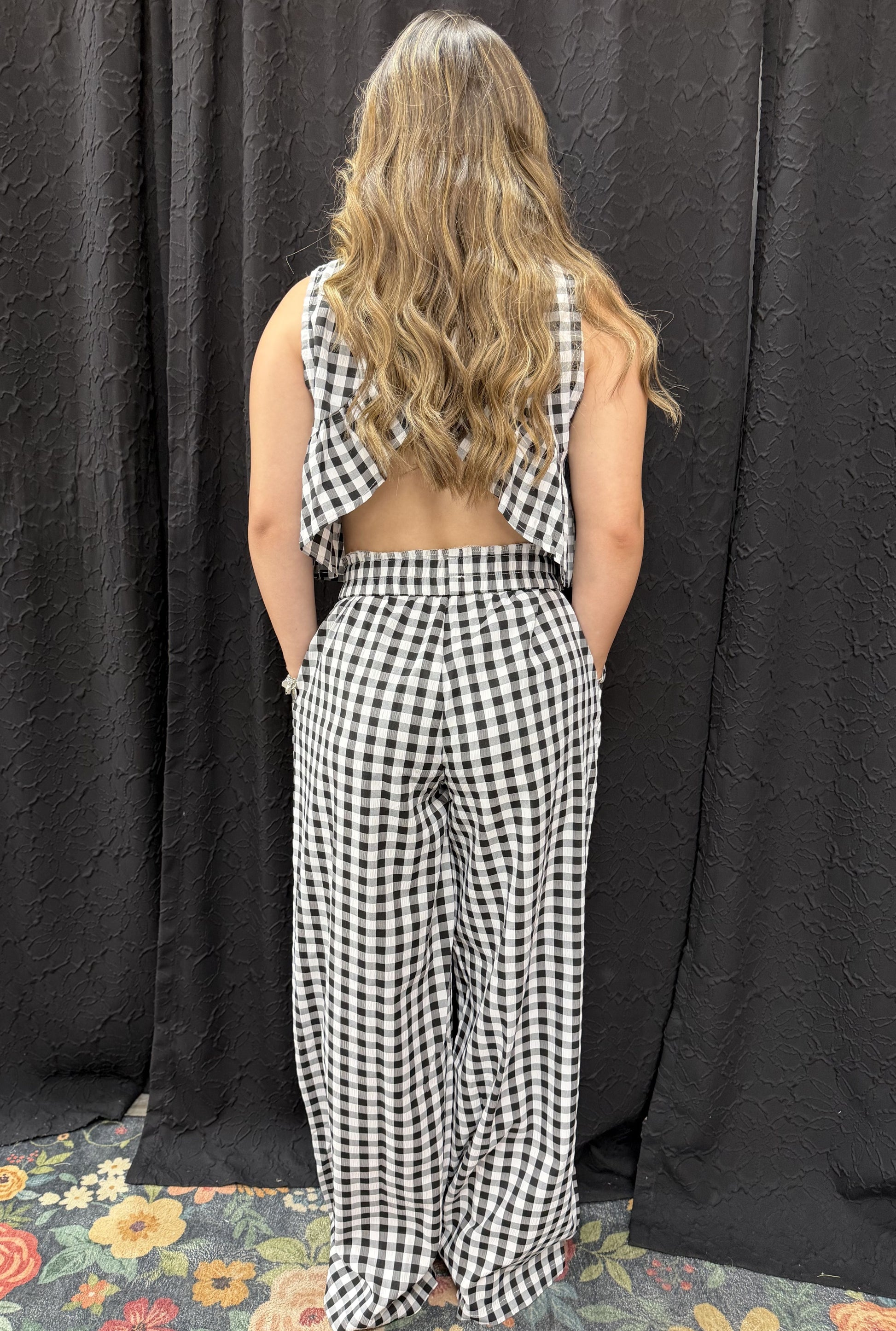 BLACK GINGHAM SET