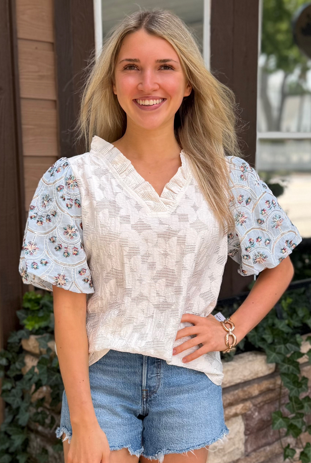 CREAM LEANNA TOP