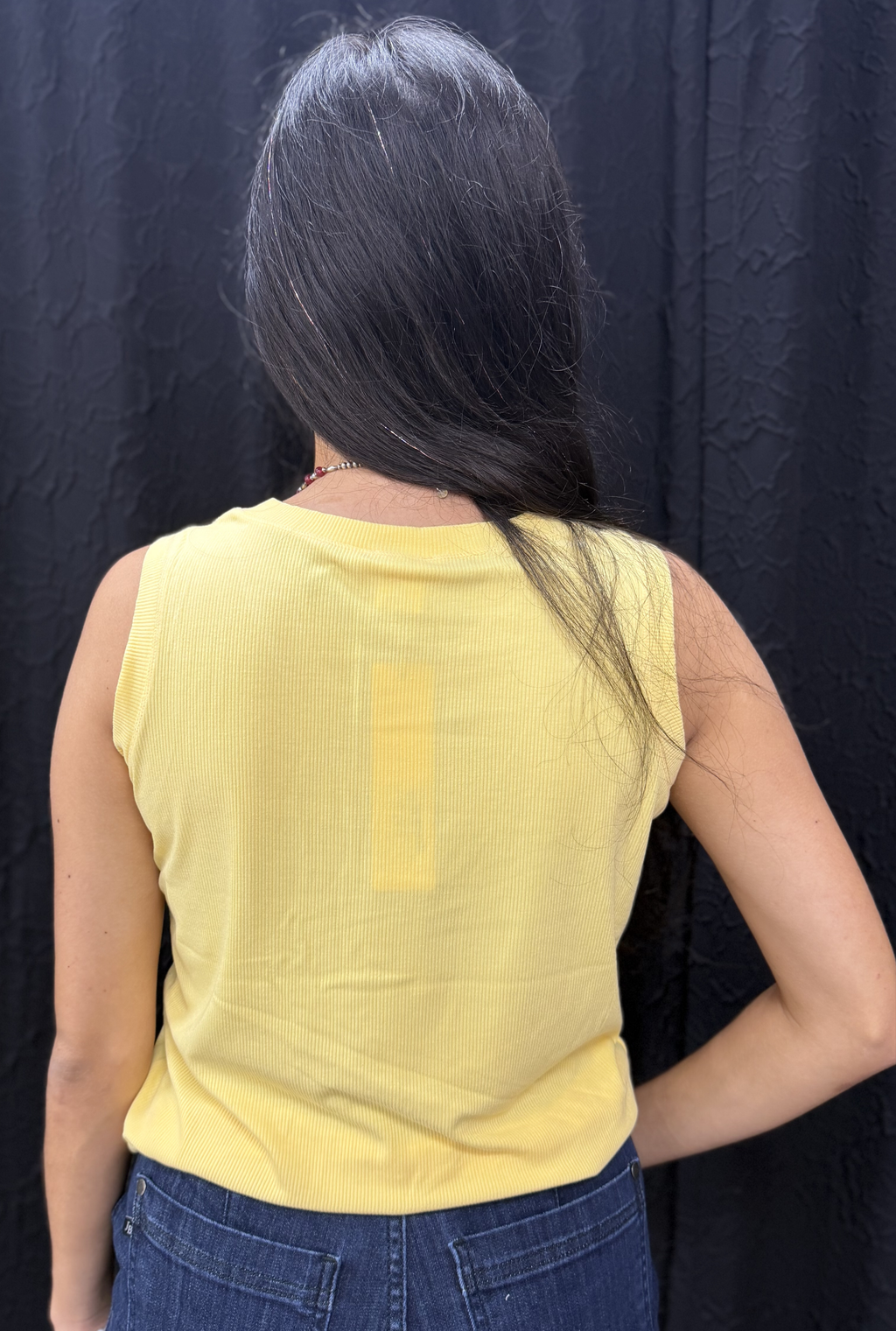 YELLOW RIBBED TANK