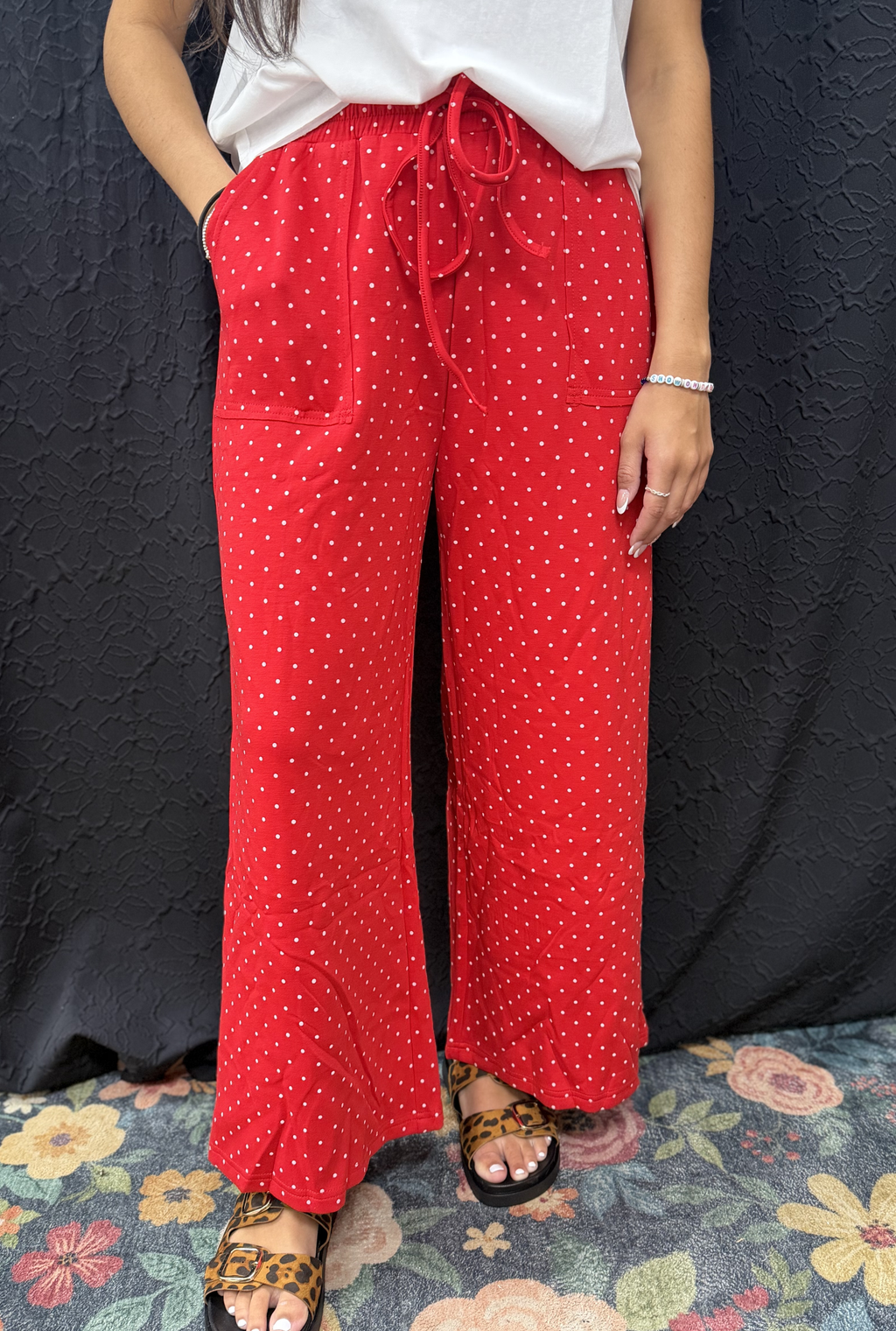 RED POLKA DOT PANTS