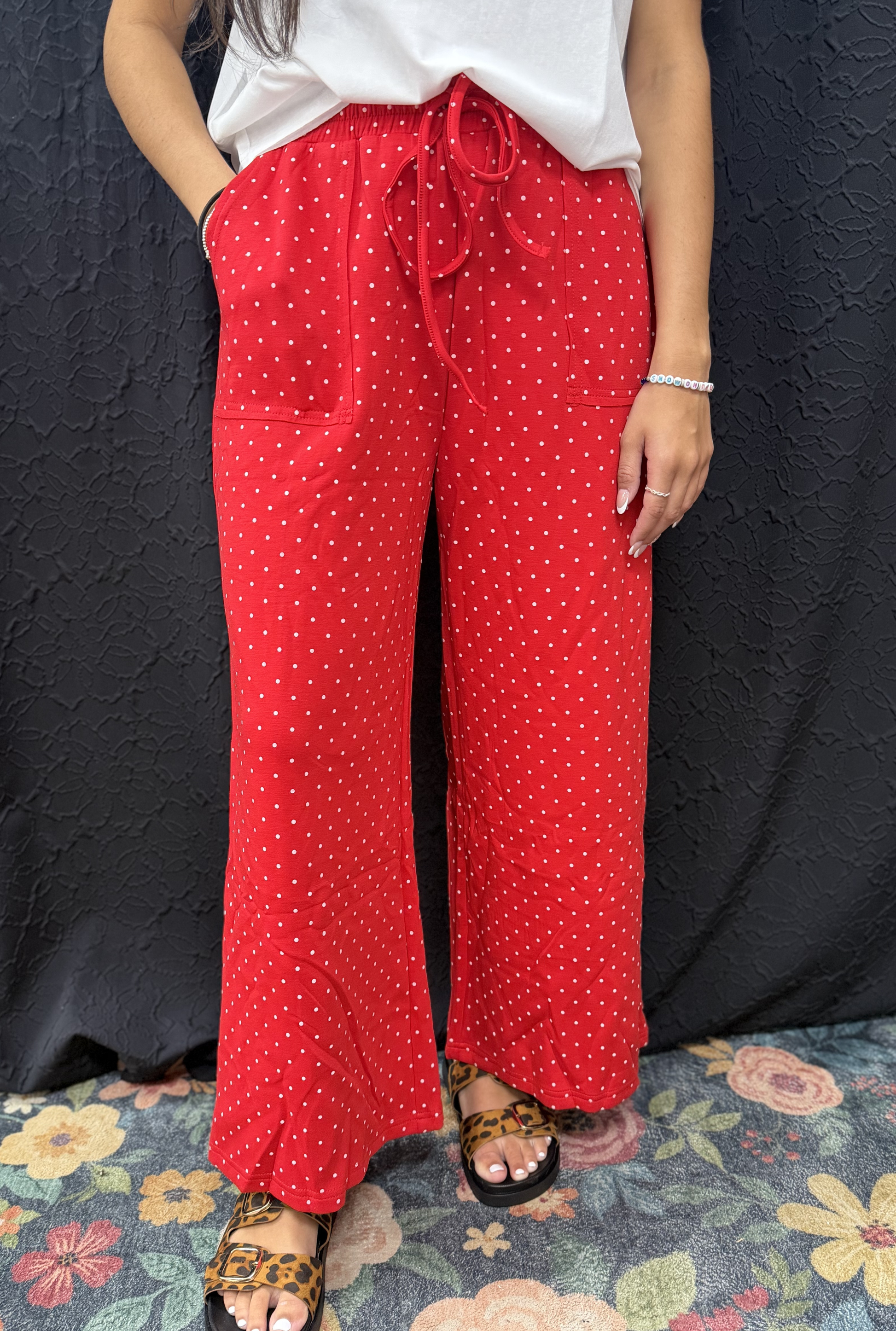 RED POLKA DOT PANTS