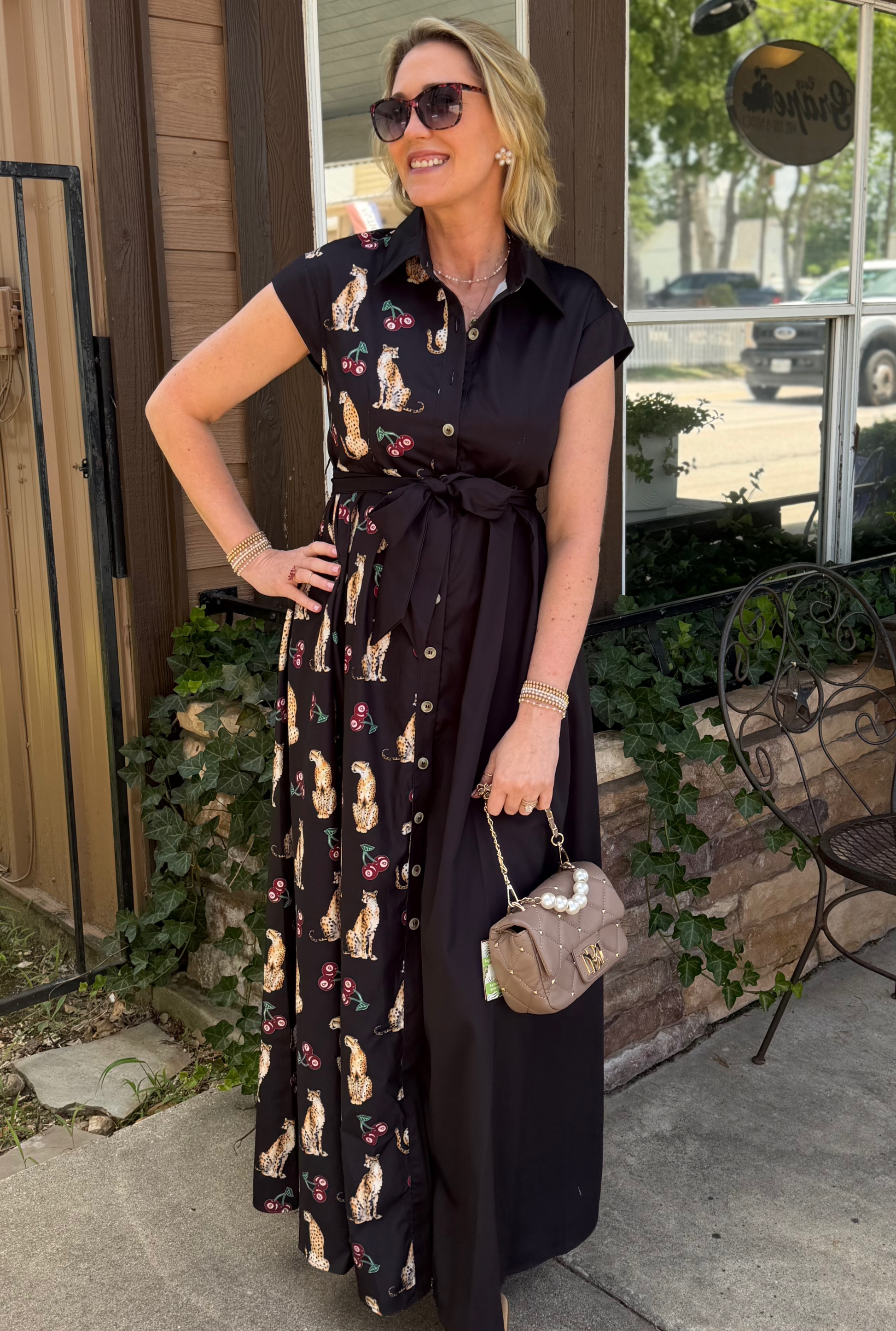 CHERRY CHEETAH DRESS