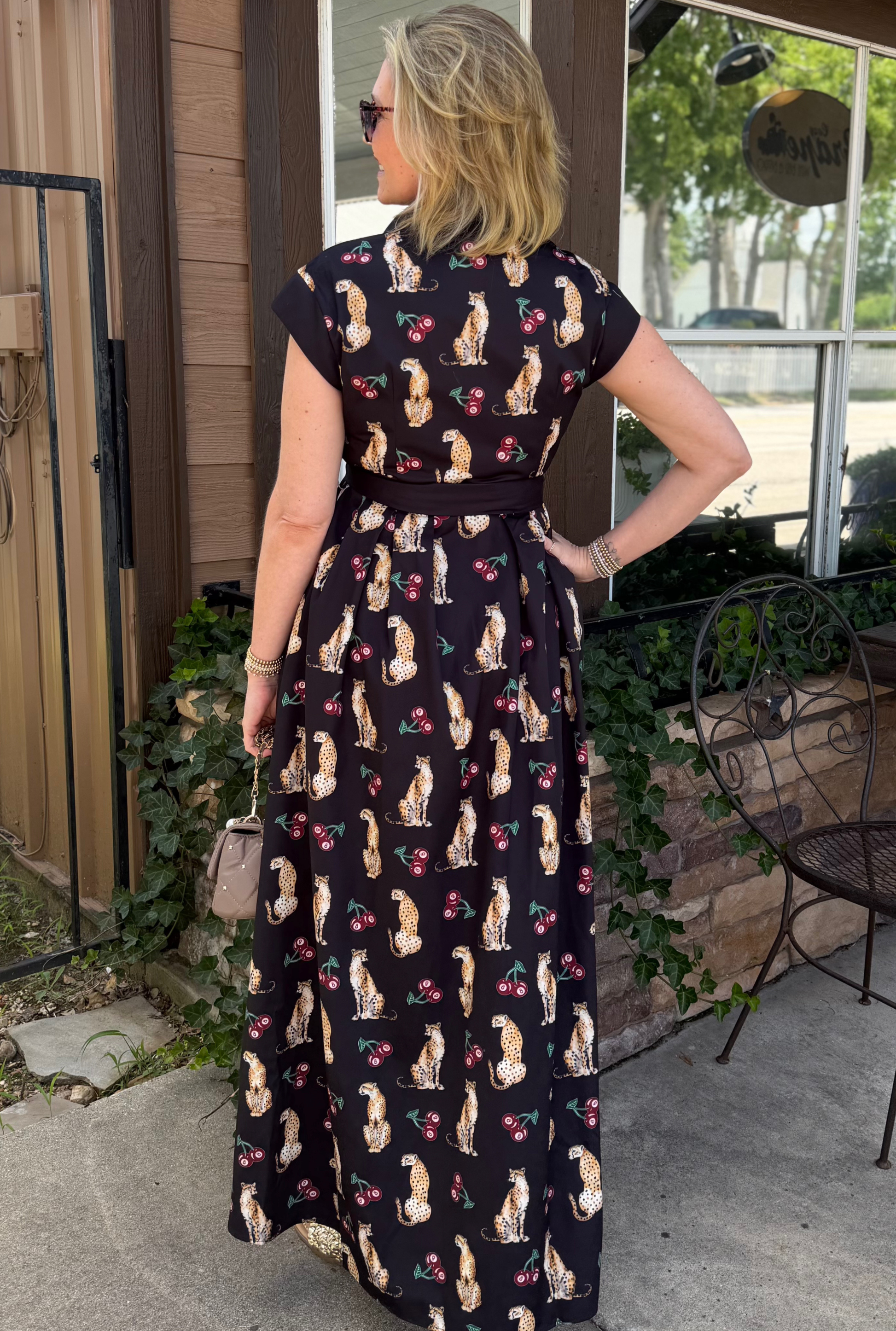 CHERRY CHEETAH DRESS