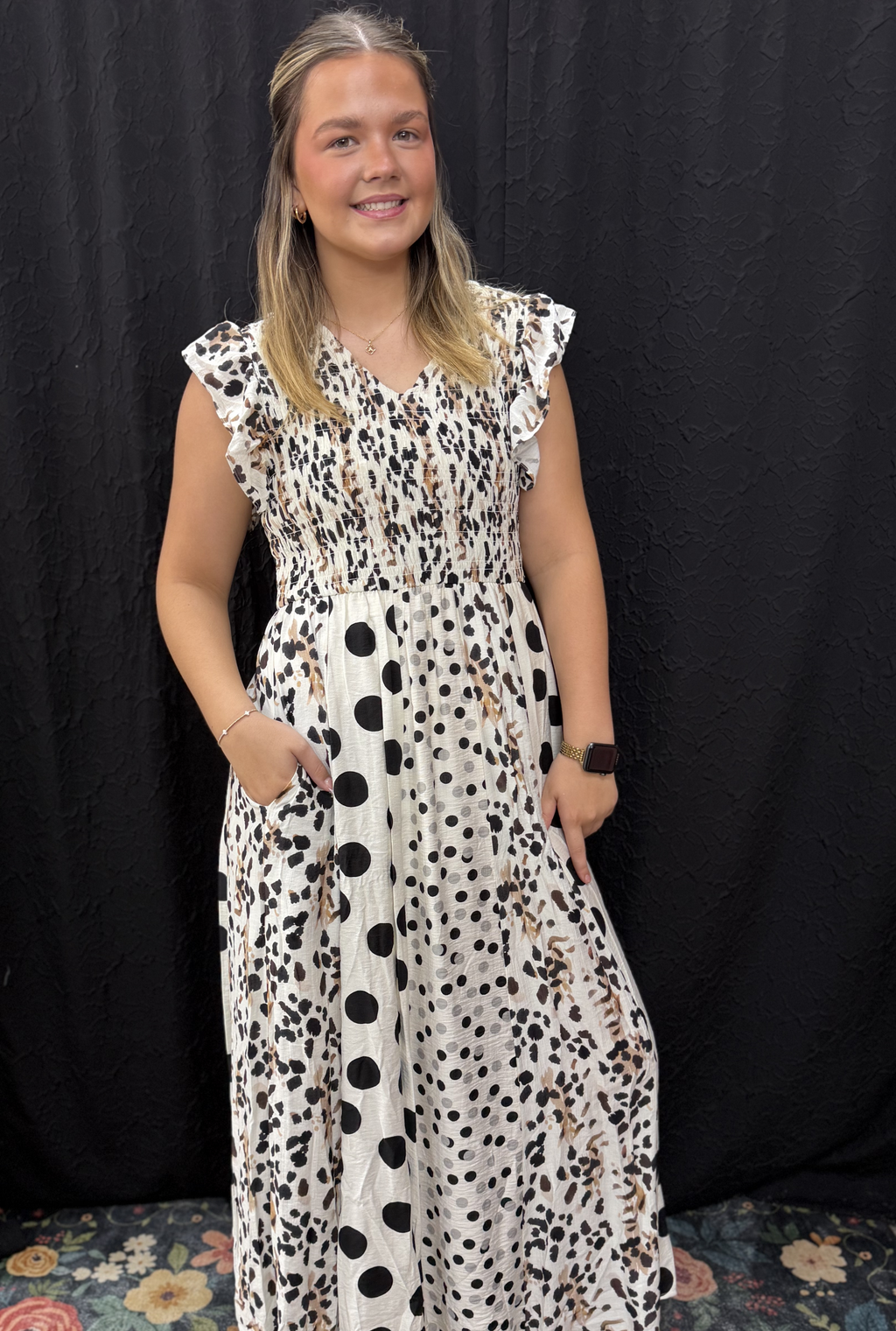 BLACK DALMATION DRESS