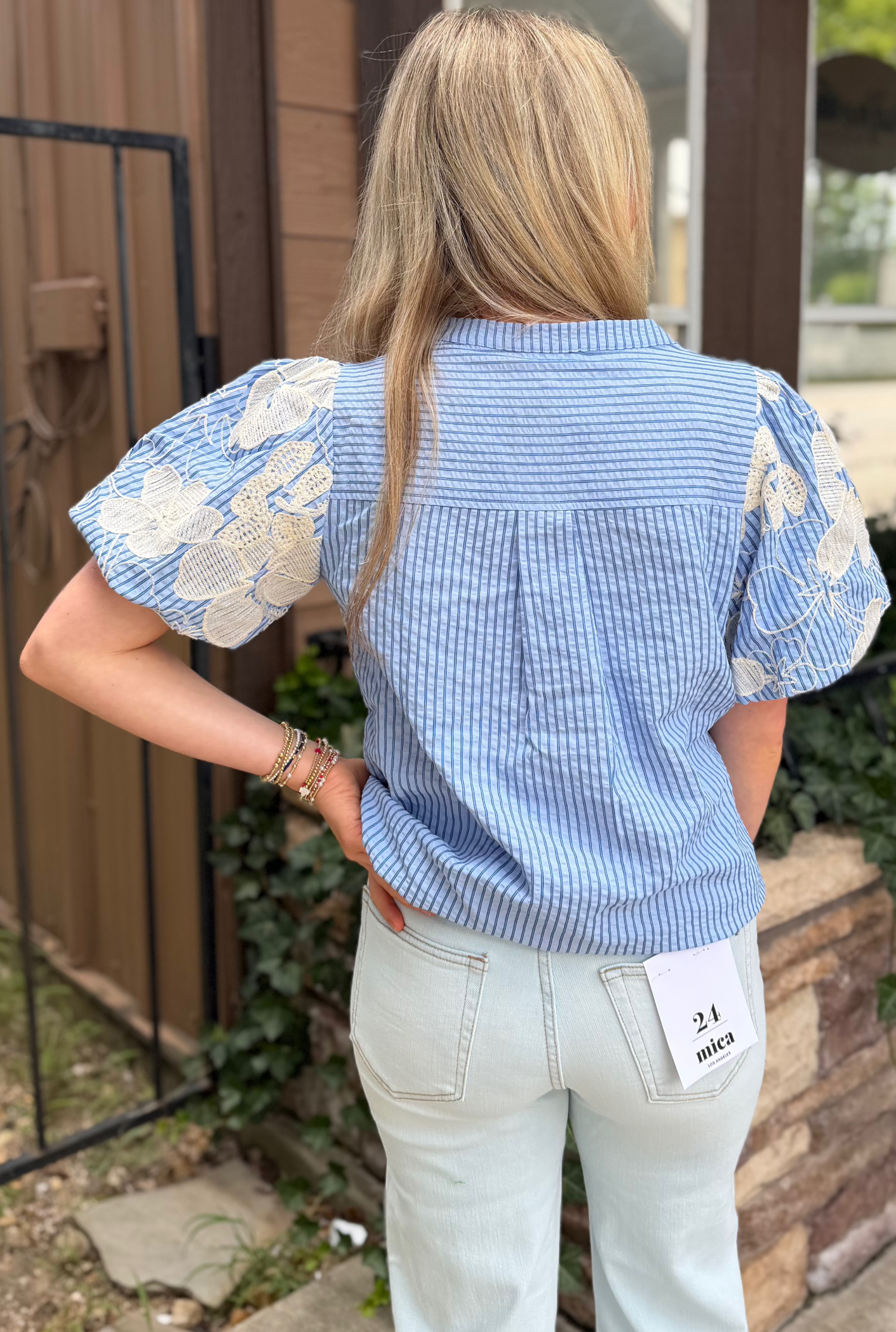 BLUE LACE TOP