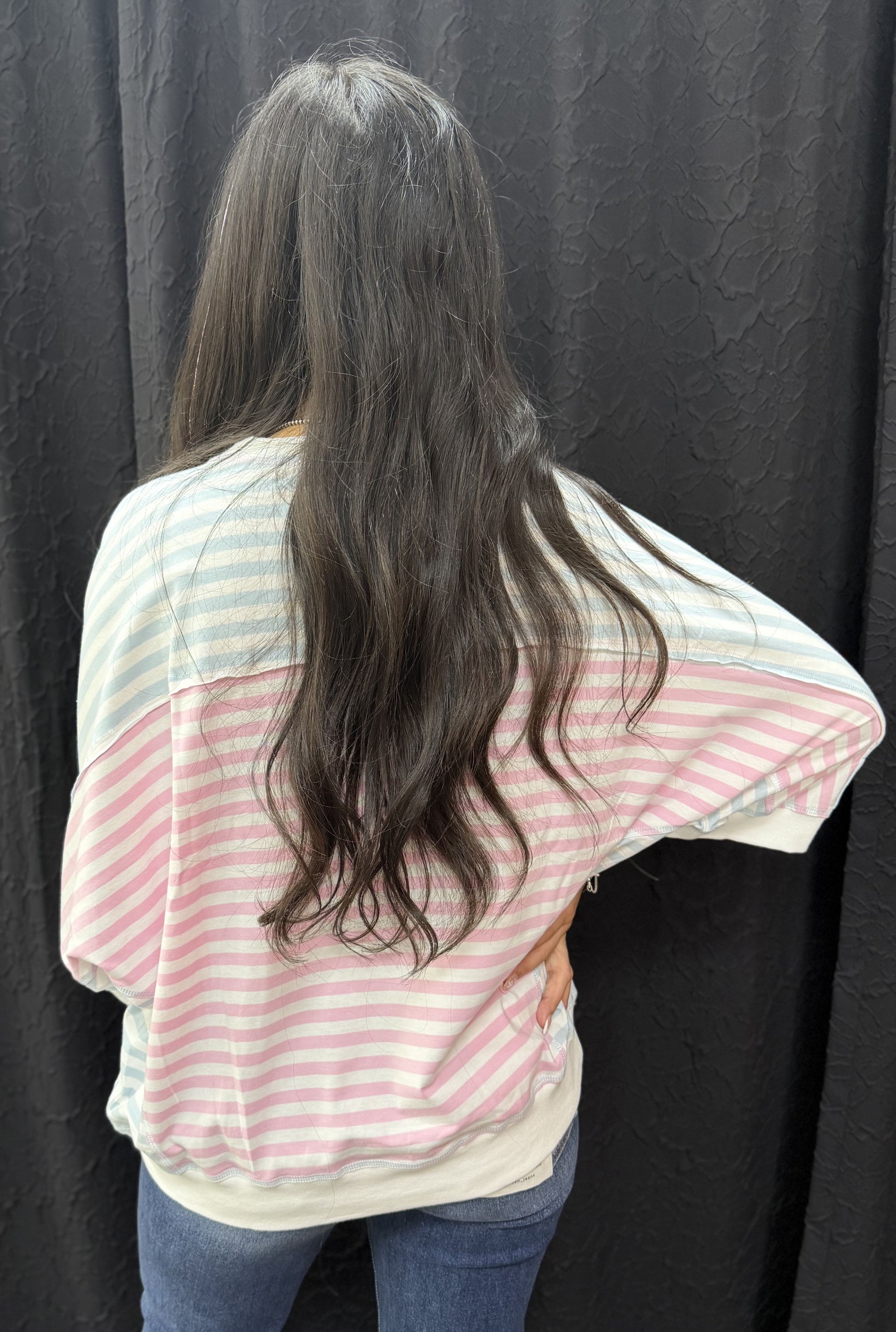 STRIPE BATWING TOP