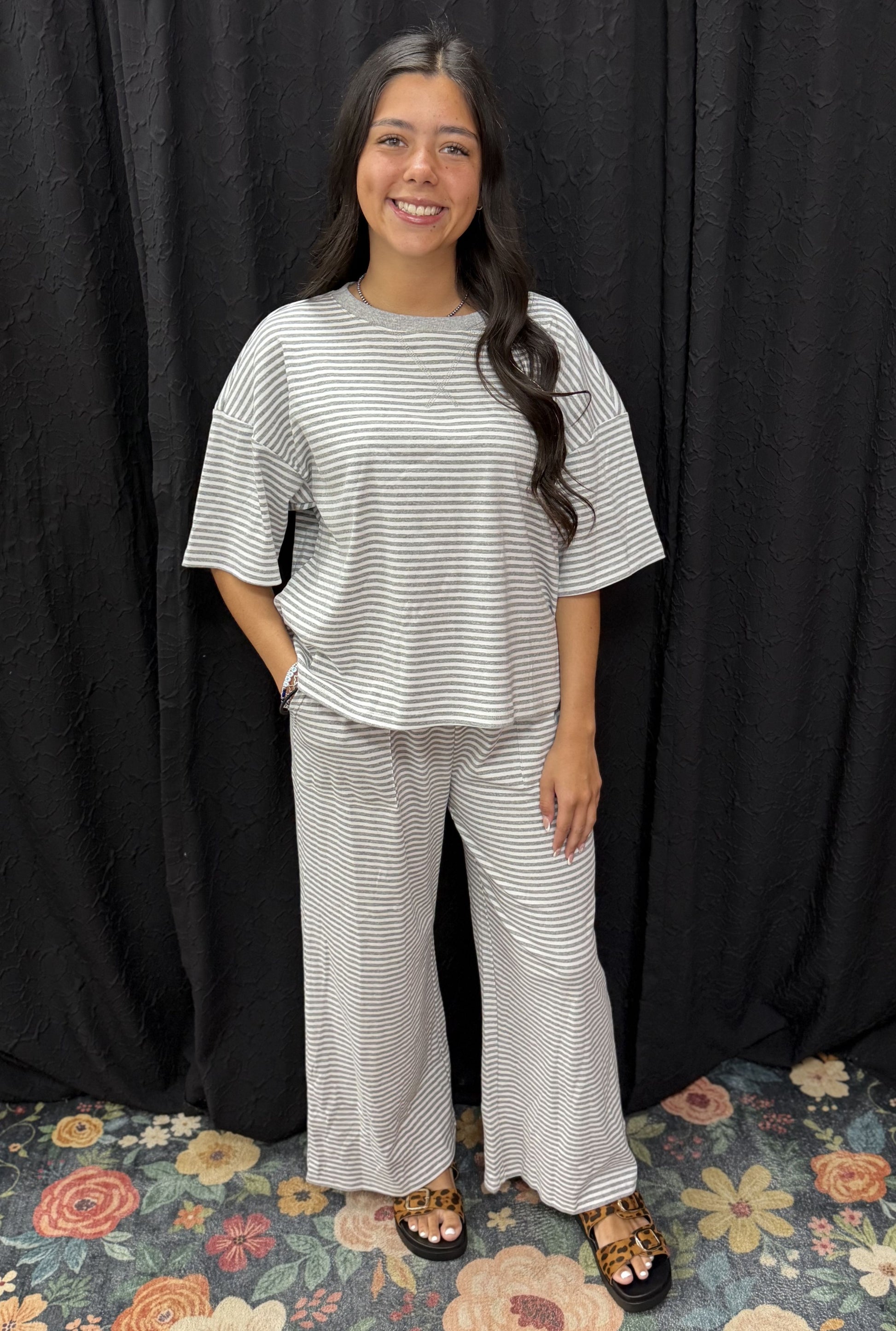 GREY STRIPE SET