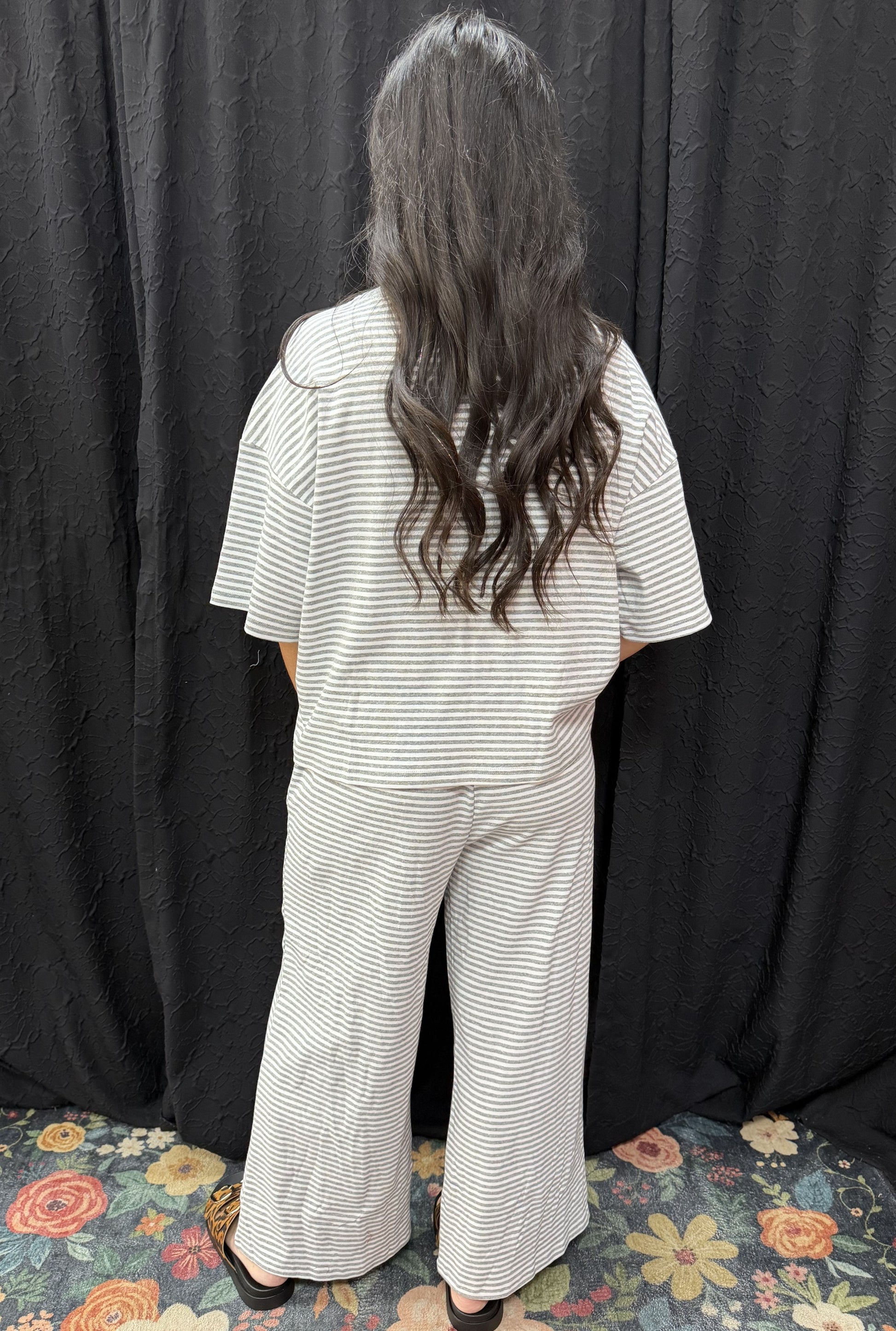 GREY STRIPE SET