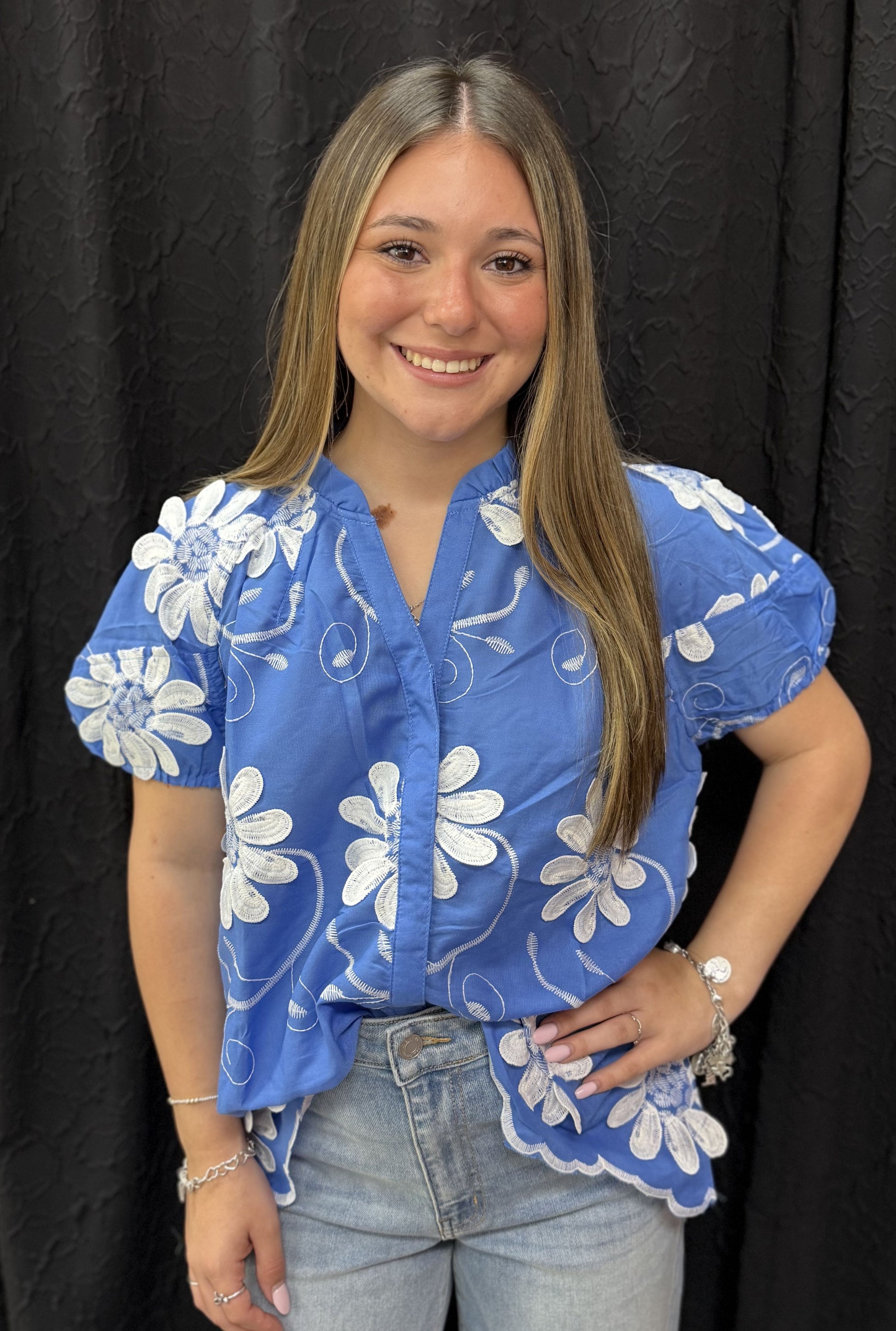 BLUE SUZZY TOP