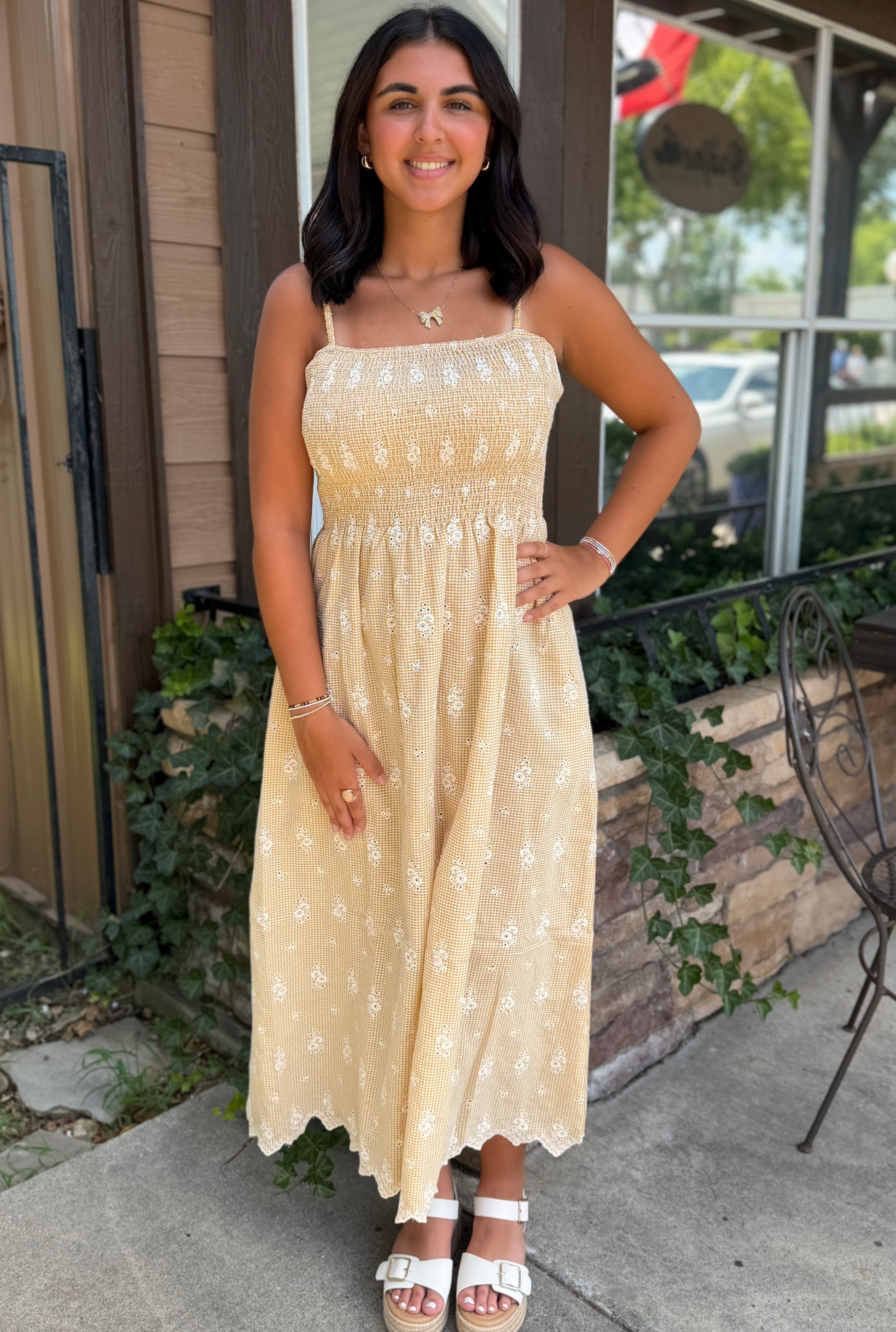 YELLOW STRAP DRESS